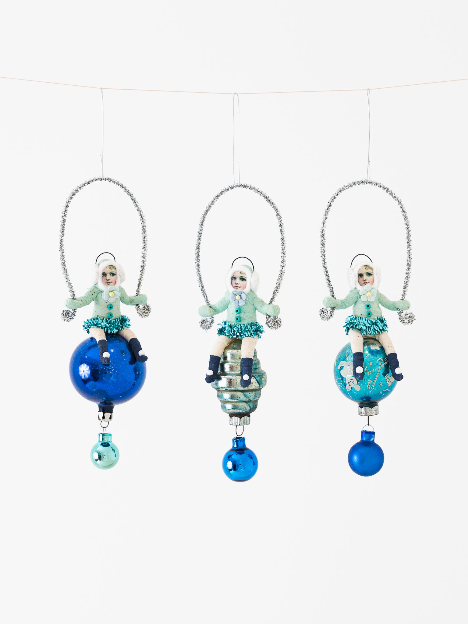 Spun Cotton Child On Glass Ball Ornament - VINTAGE BY CRYSTAL at Worthwhile - shop ORNAMENT