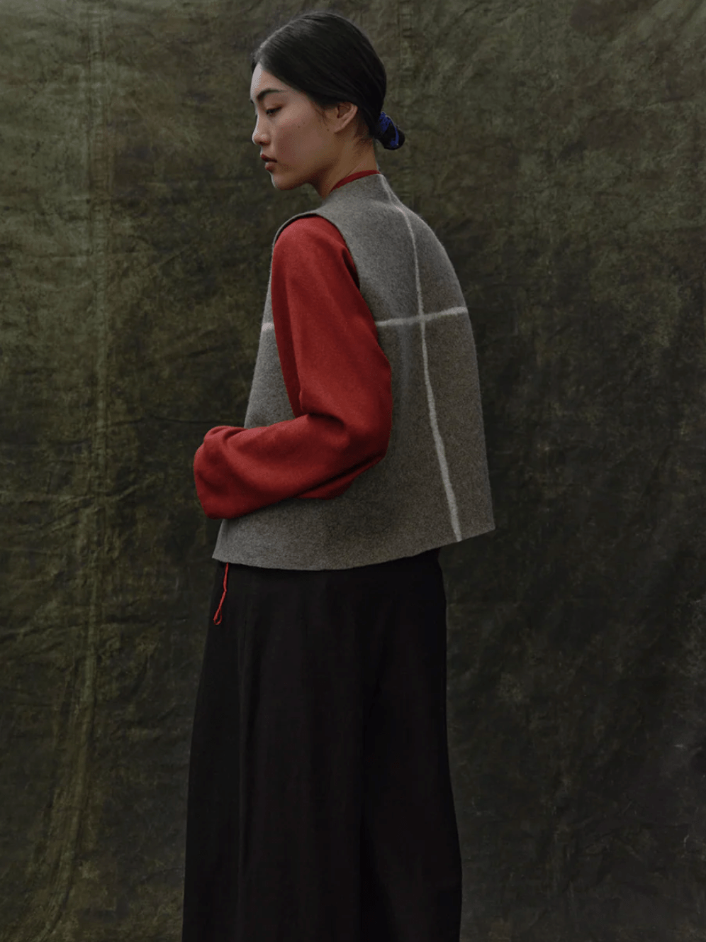 Norlha Felt Vest in Natural Yak Grey & White - NORLHA at Worthwhile - shop VEST