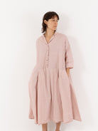 Album Di Famiglia Collar Dress, Petal Pink - Worthwhile, Inc.