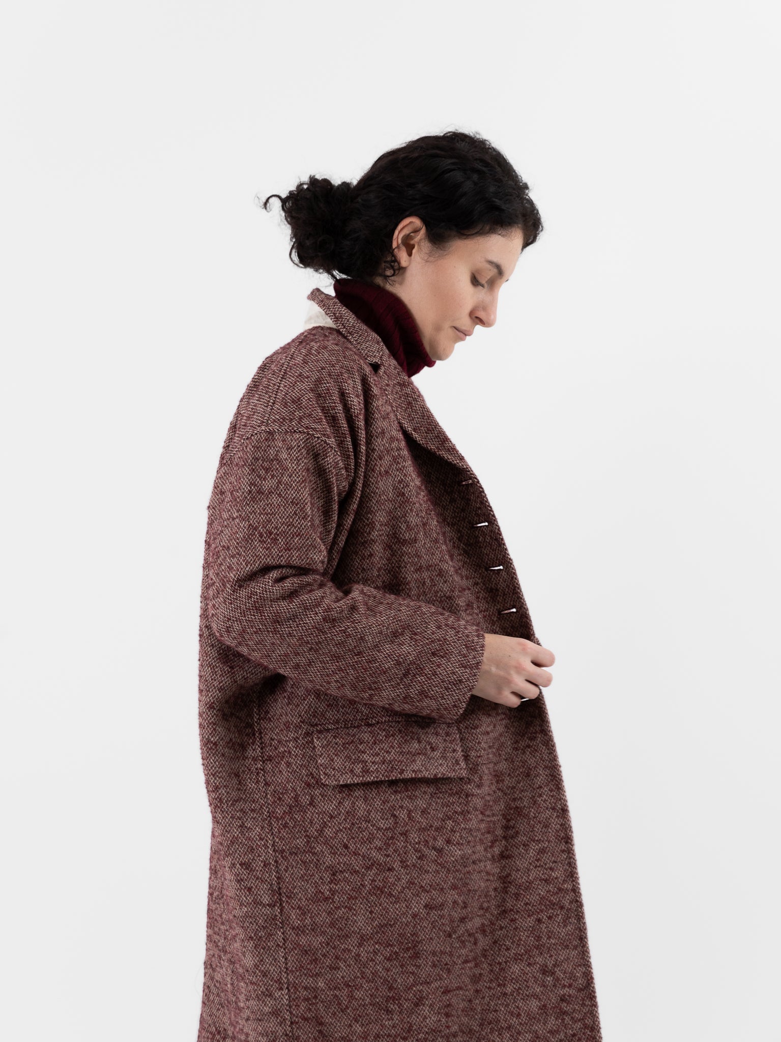 Album di Famiglia Egg Coat PW in Wine - ALBUM DI FAMIGLIA at Worthwhile - shop COAT