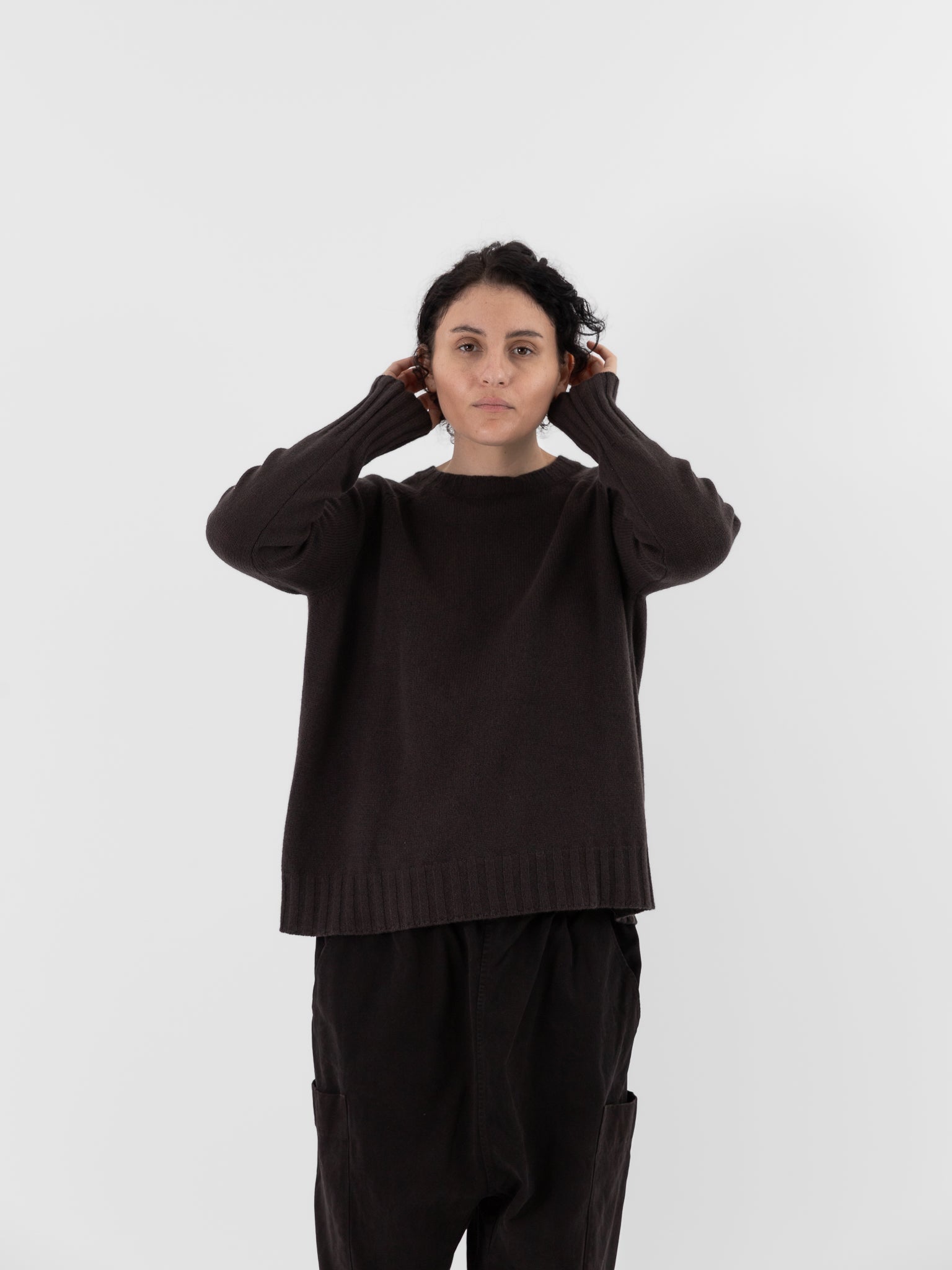 Album di Famiglia Girocollo Raglan Crew WS in Brown - ALBUM DI FAMIGLIA at Worthwhile - shop SWEATER