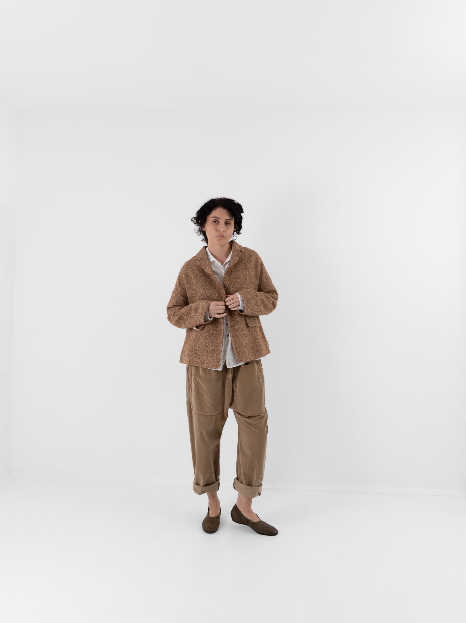 Album di Famiglia Loose Blazer PW in Honey - ALBUM DI FAMIGLIA at Worthwhile - shop JACKET