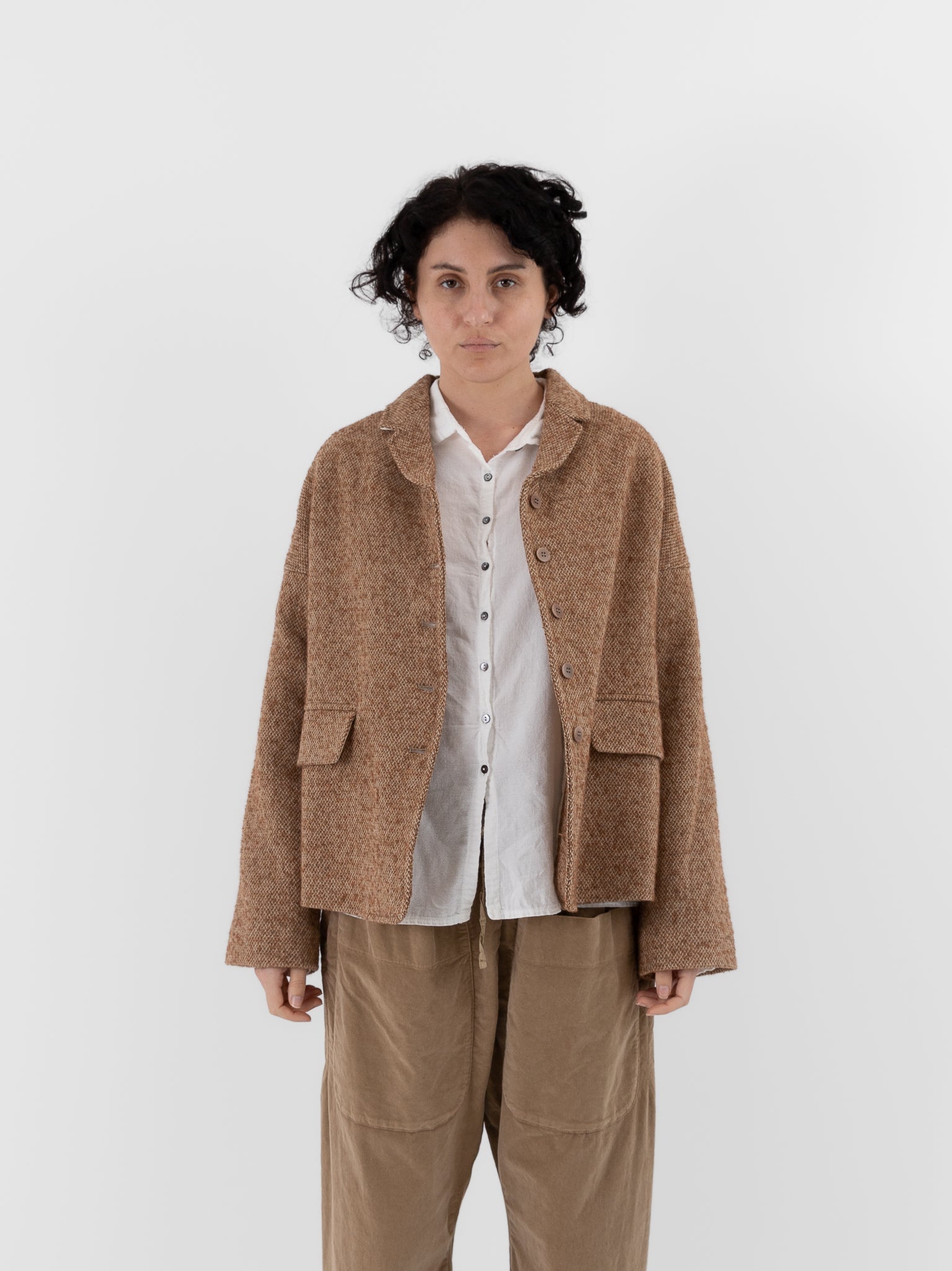 Album di Famiglia Loose Blazer PW in Honey - ALBUM DI FAMIGLIA at Worthwhile - shop JACKET