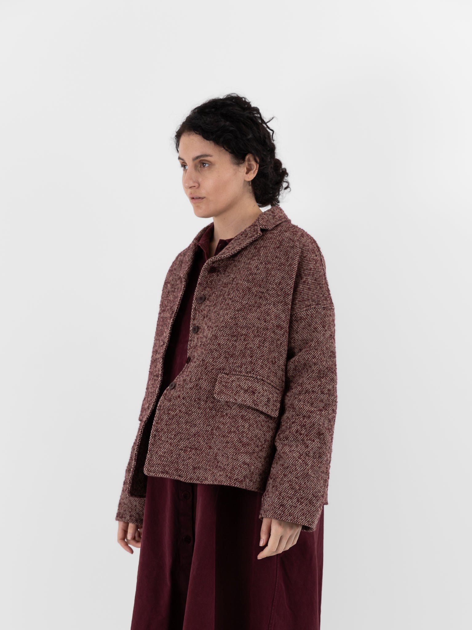 Album di Famiglia Loose Blazer PW in Wine - ALBUM DI FAMIGLIA at Worthwhile - shop JACKET