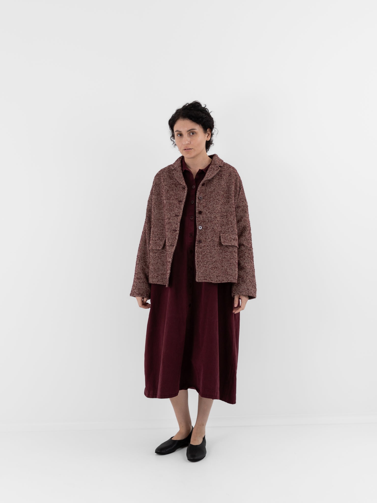Album di Famiglia Loose Blazer PW in Wine - ALBUM DI FAMIGLIA at Worthwhile - shop JACKET