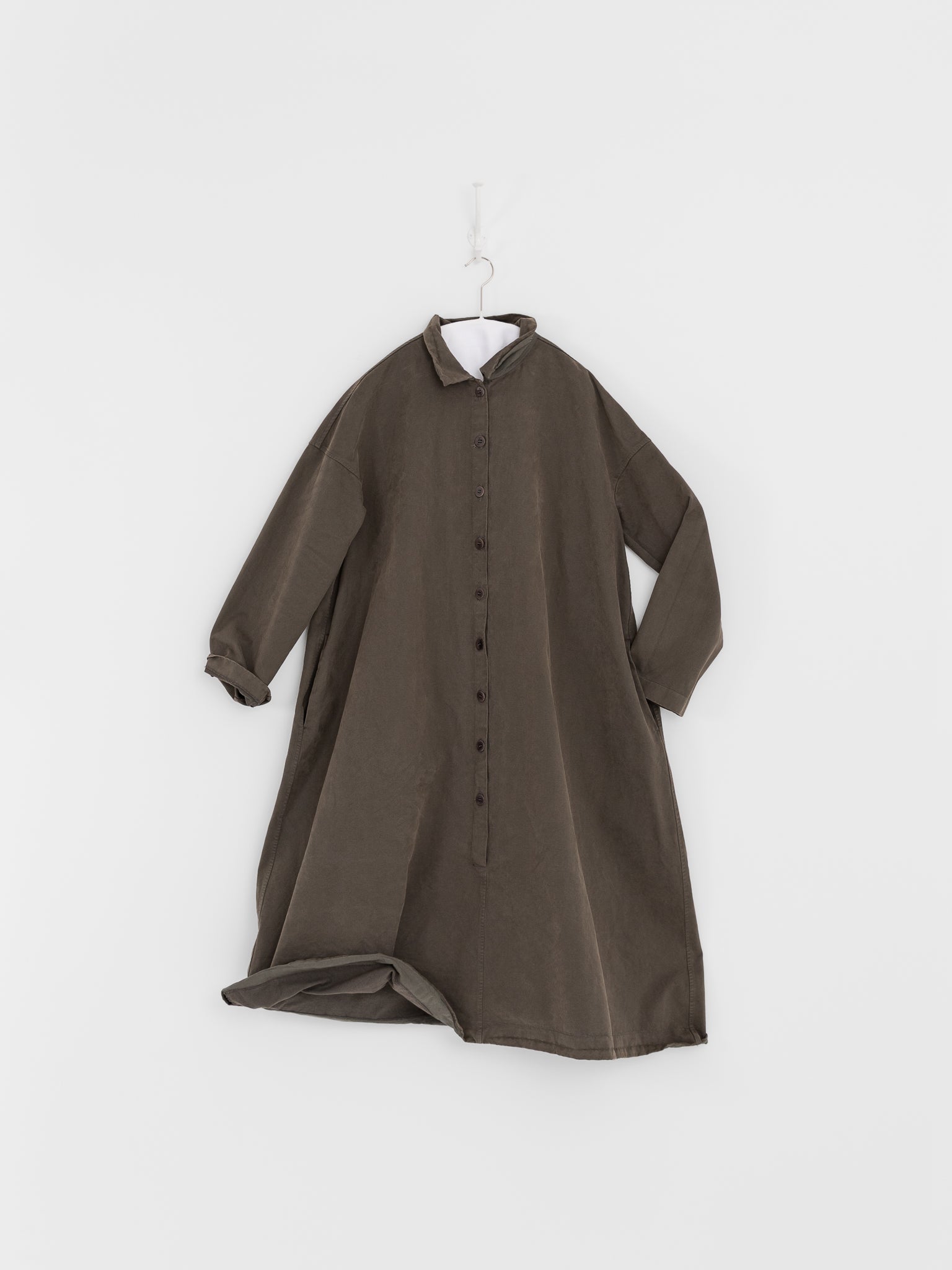 Album di Famiglia Loose Collar Dress WCC in Taupe - ALBUM DI FAMIGLIA at Worthwhile - shop DRESS