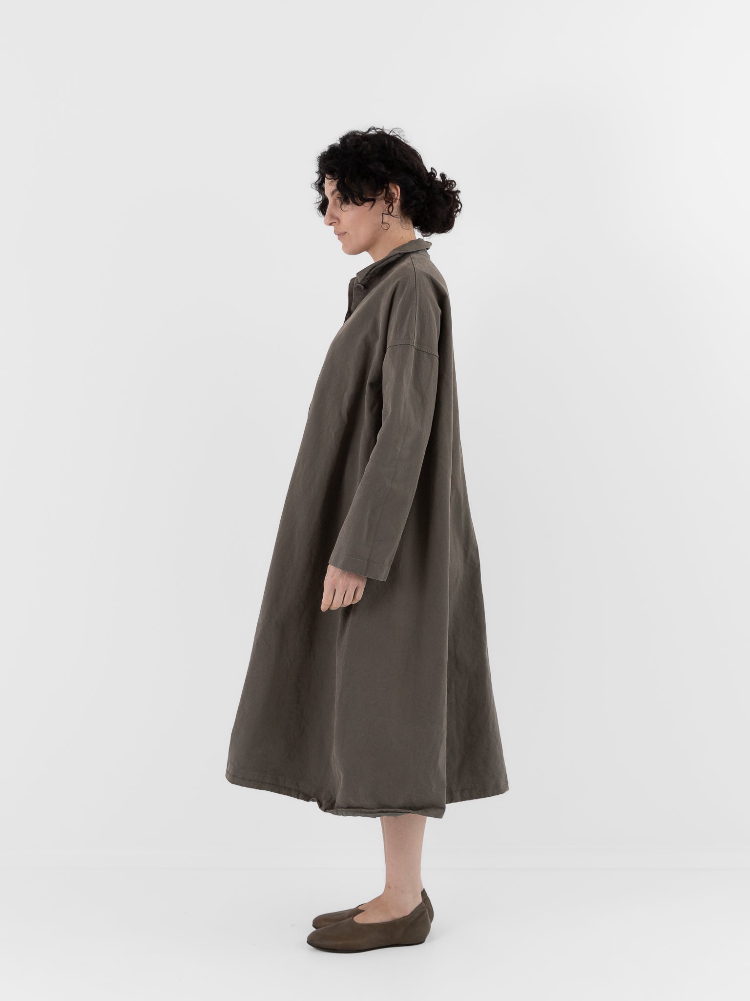 Album di Famiglia Loose Collar Dress WCC in Taupe - ALBUM DI FAMIGLIA at Worthwhile - shop DRESS