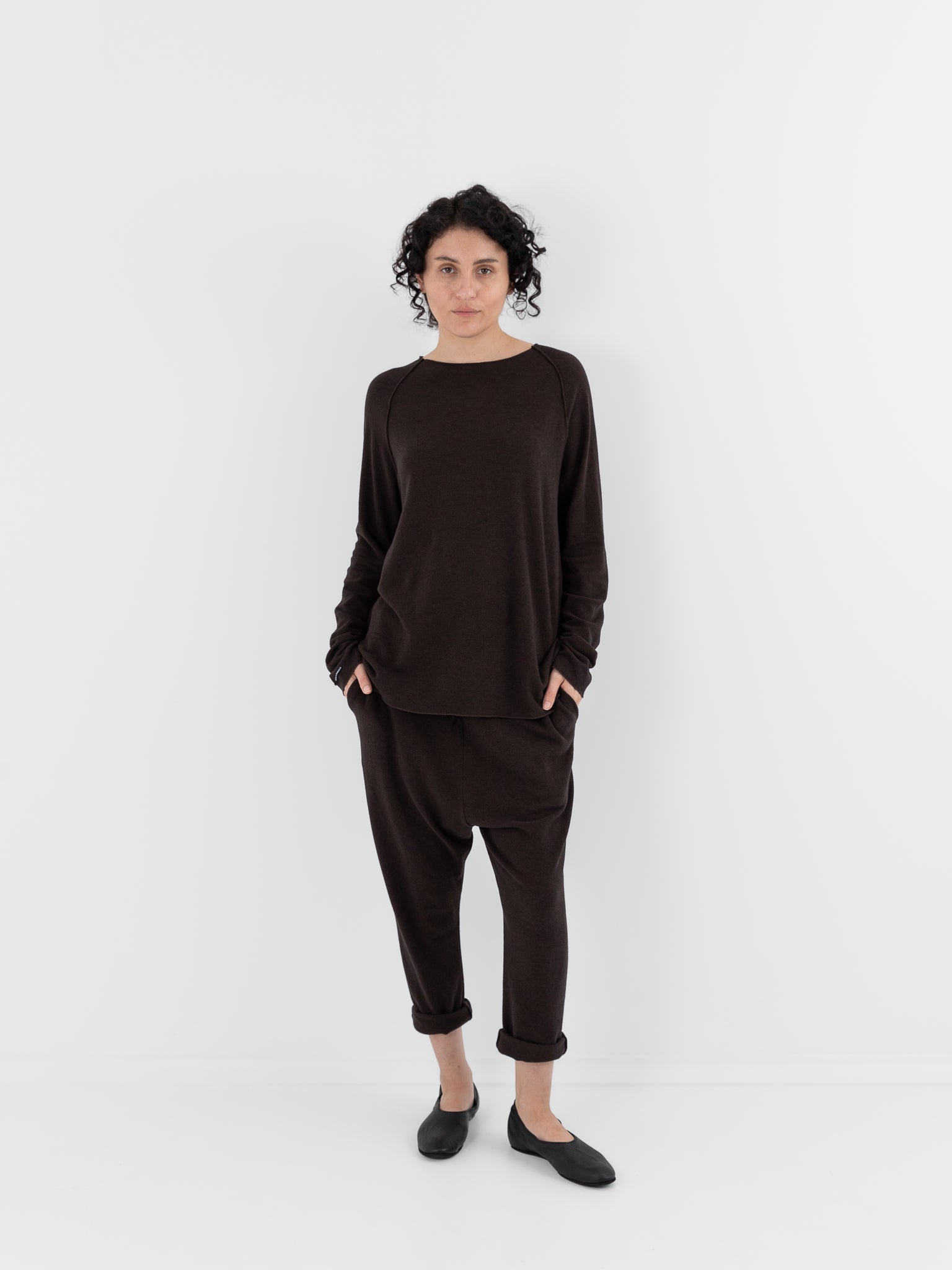 Album di Famiglia New Basic Pant JP in Brown - ALBUM DI FAMIGLIA at Worthwhile - shop PANT