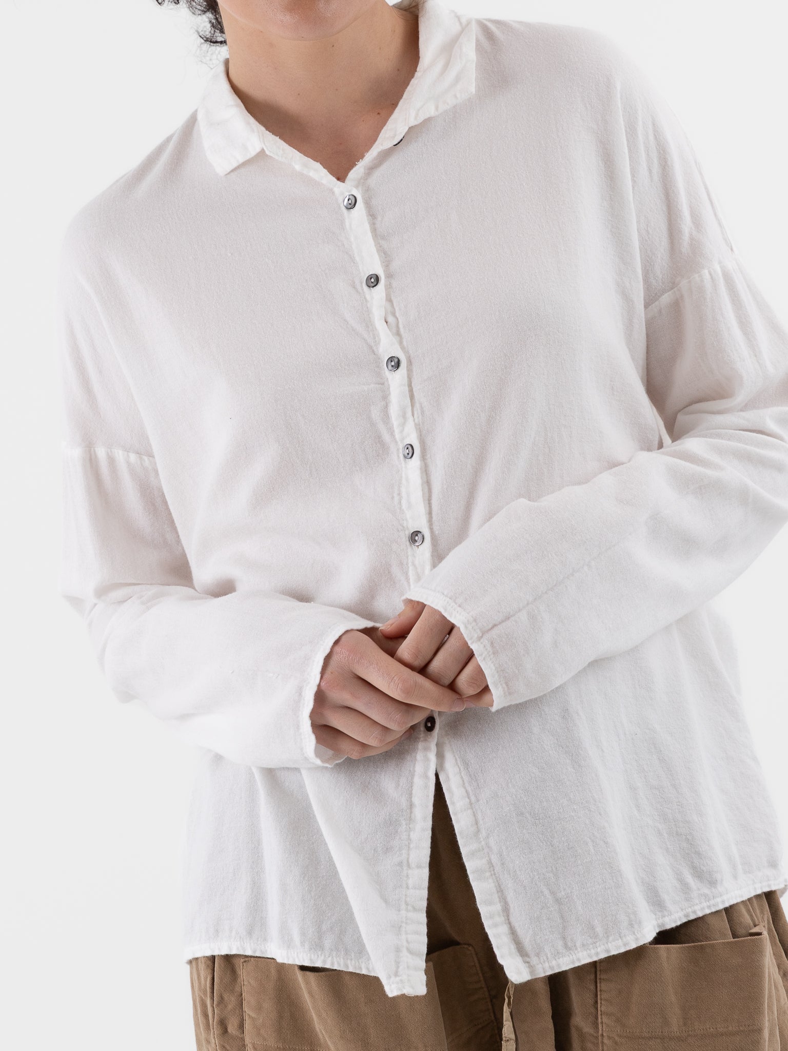 Album di Famiglia Short Collar Shirt LWC in Milk - ALBUM DI FAMIGLIA at Worthwhile - shop TOP