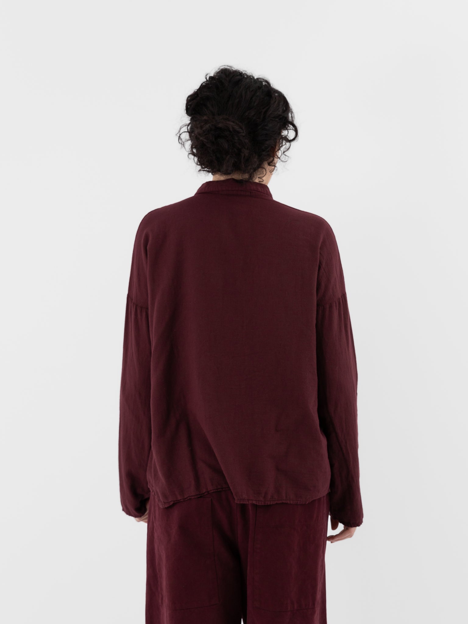 Album di Famiglia Short Collar Shirt LWC in Wine - ALBUM DI FAMIGLIA at Worthwhile - shop TOP
