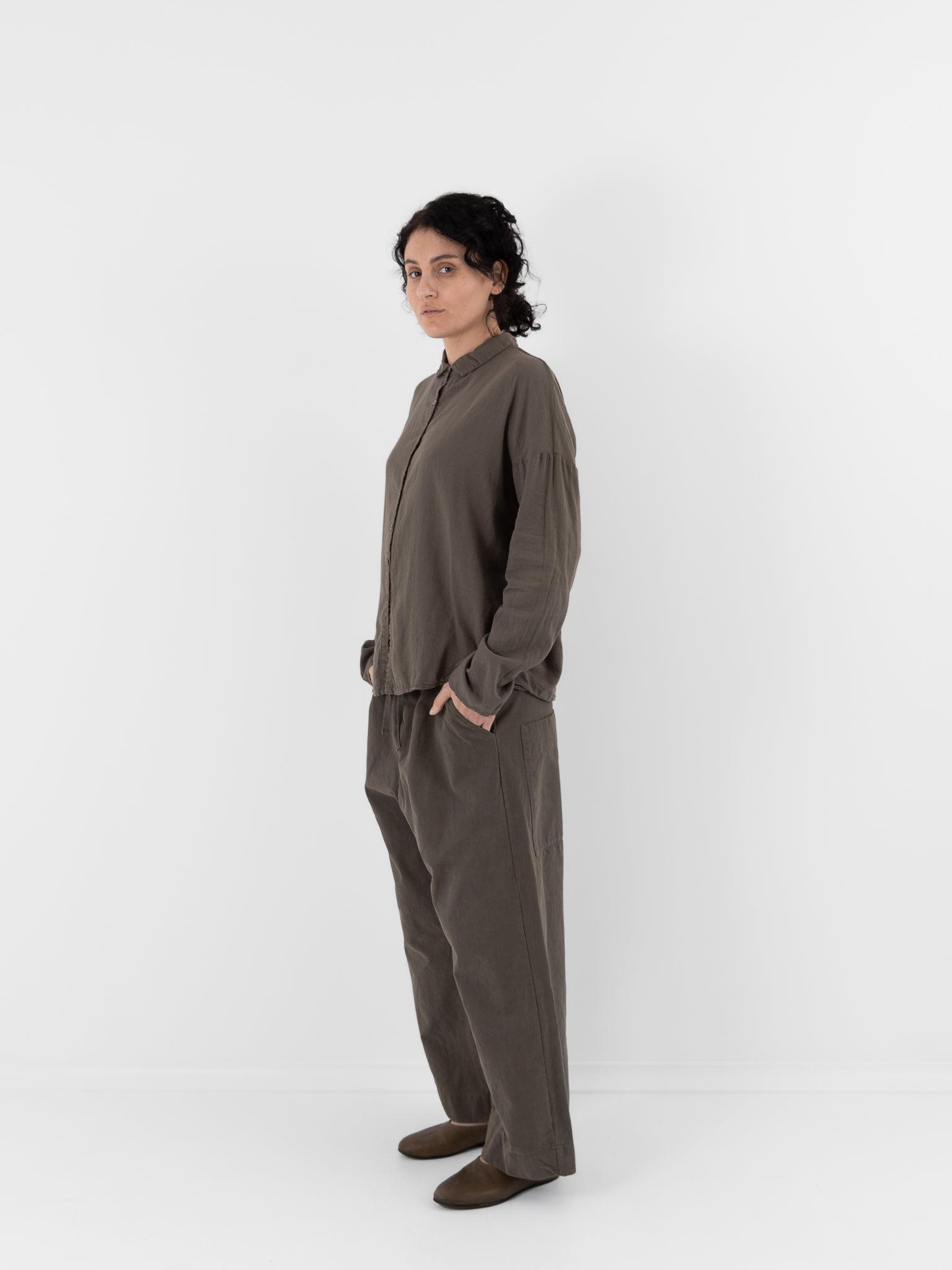Album di Famiglia Wide & Long Trousers WCC in Taupe - ALBUM DI FAMIGLIA at Worthwhile - shop PANT