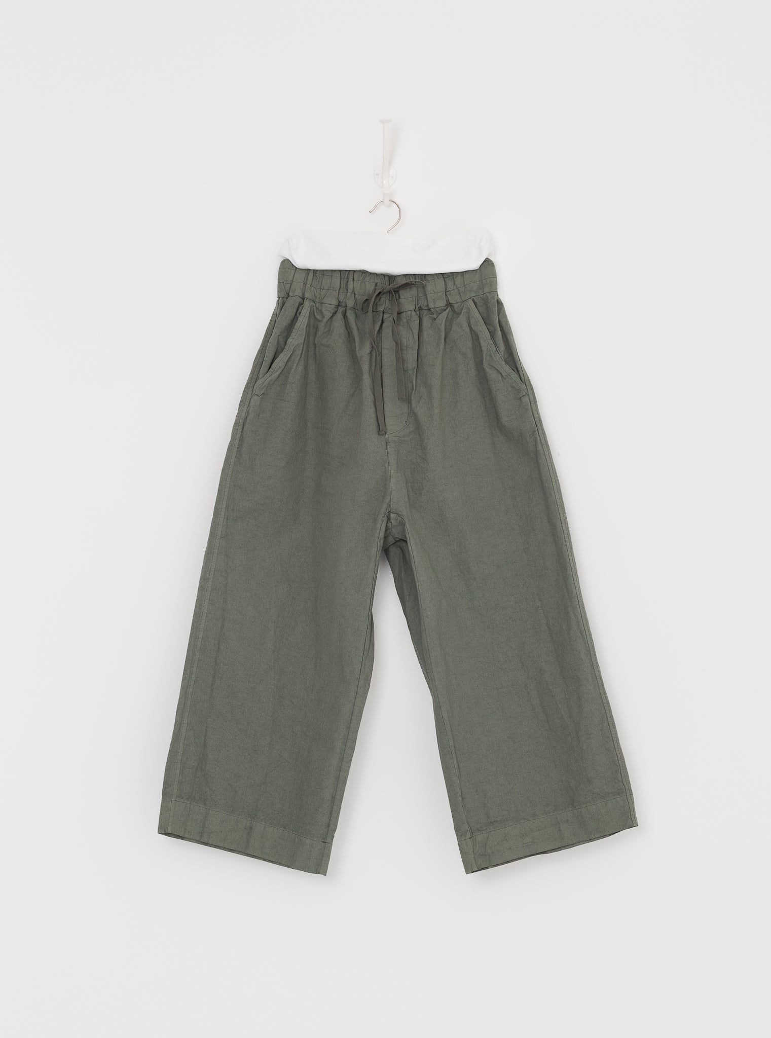 Album di Famiglia Wide & Short Trousers in Sage CC - ALBUM DI FAMIGLIA at Worthwhile - shop PANT