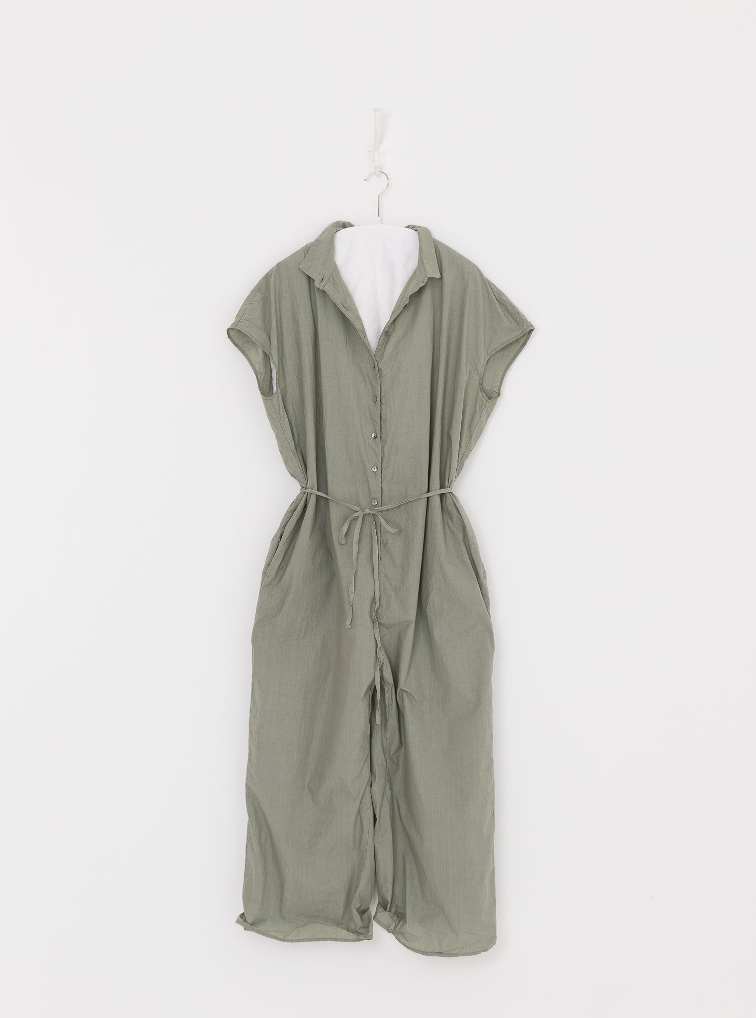 Album di Famiglia Collar Jumpsuit in Sage TC - ALBUM DI FAMIGLIA at Worthwhile - shop JUMPSUIT
