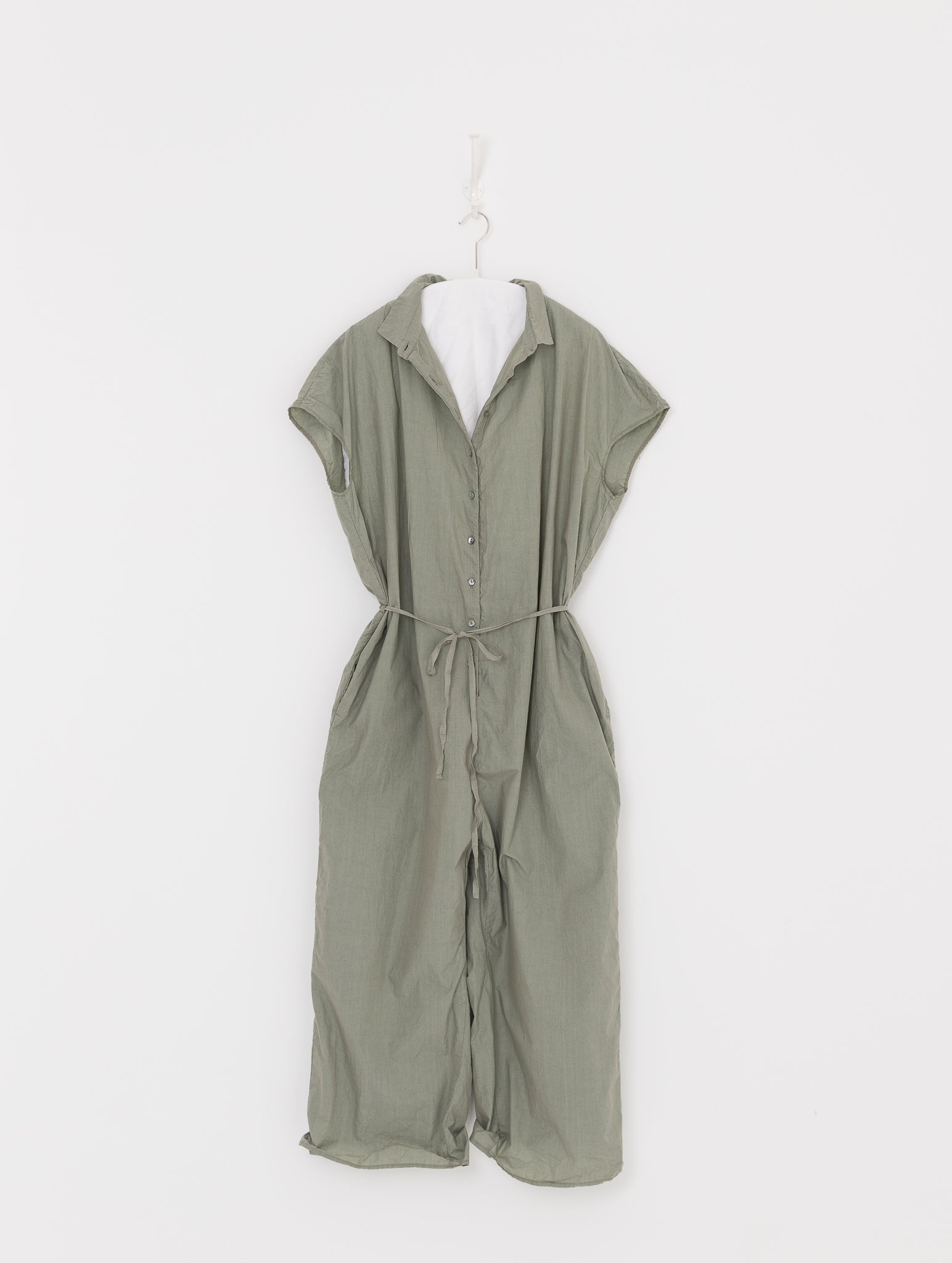 Album di Famiglia Collar Jumpsuit in Sage TC - ALBUM DI FAMIGLIA at Worthwhile - shop JUMPSUIT