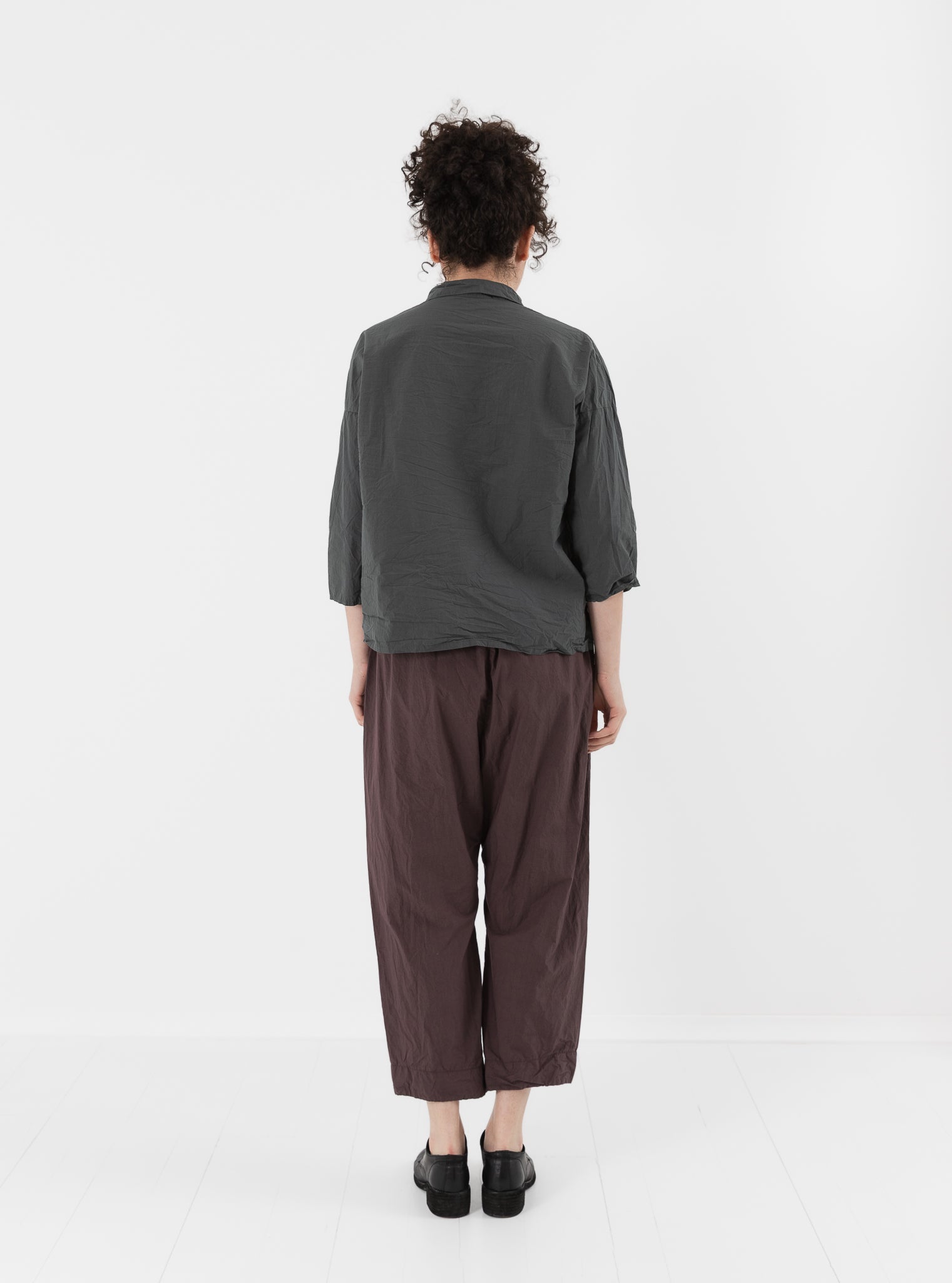 Album di Famiglia Short Collar Shirt in Thyme TC - ALBUM DI FAMIGLIA at Worthwhile - shop TOP