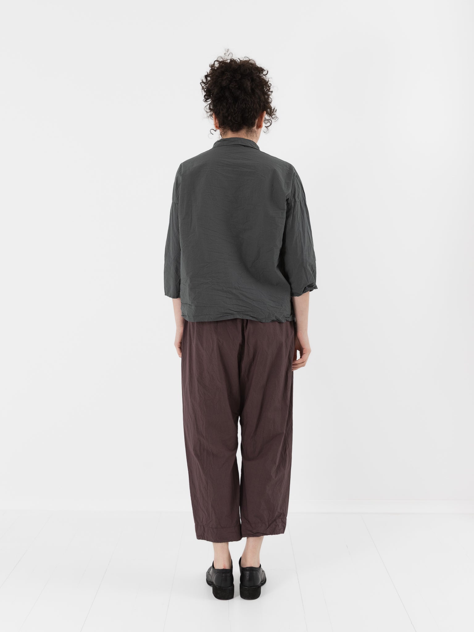 Album di Famiglia Short Collar Shirt in Thyme TC - ALBUM DI FAMIGLIA at Worthwhile - shop TOP