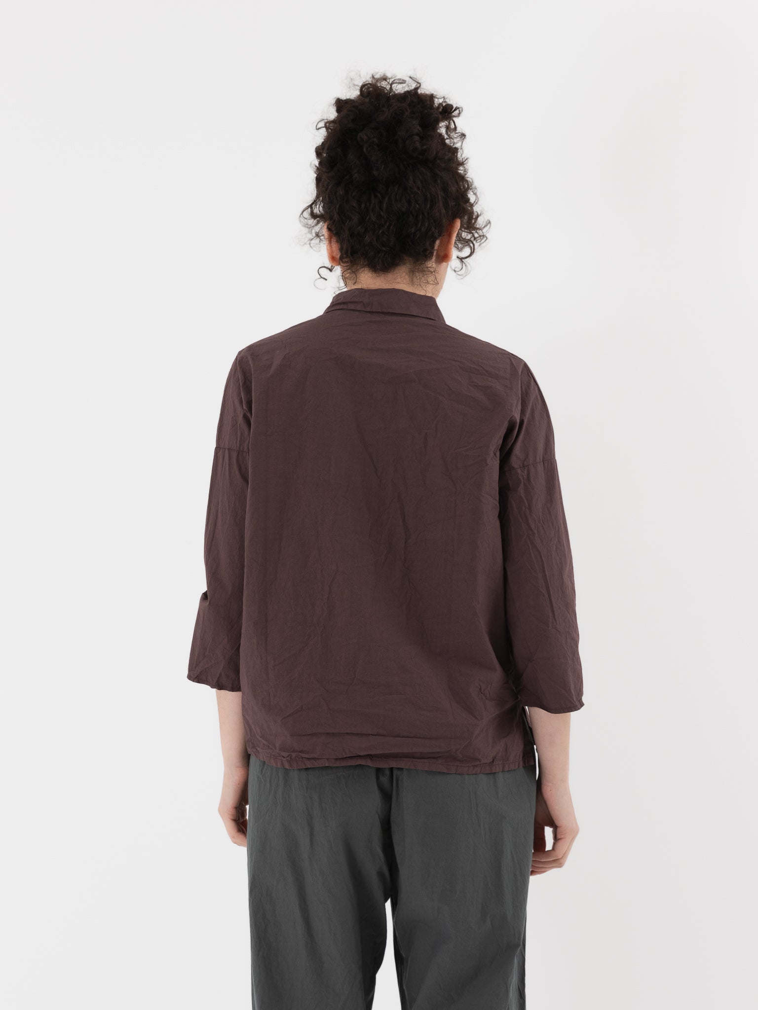Album di Famiglia Short Collar Shirt in Grape TC - ALBUM DI FAMIGLIA at Worthwhile - shop TOP