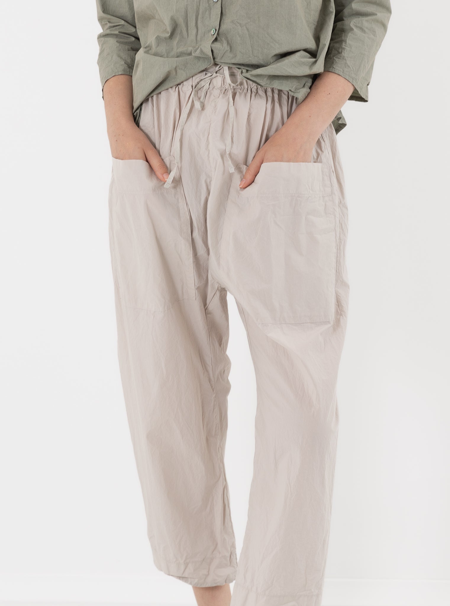 Album di Famiglia Braghe Trousers in Pebble TC - ALBUM DI FAMIGLIA at Worthwhile - shop PANT