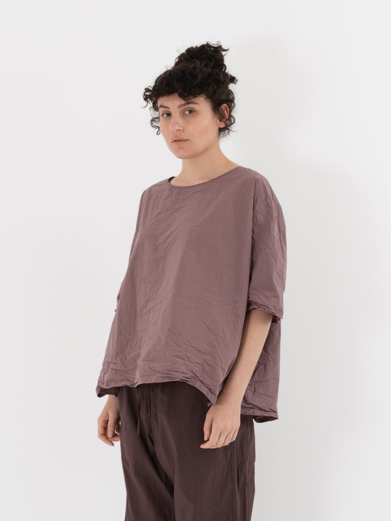 Album di Famiglia Simple Tee Shirt in Mauve TC - ALBUM DI FAMIGLIA at Worthwhile - shop TOP