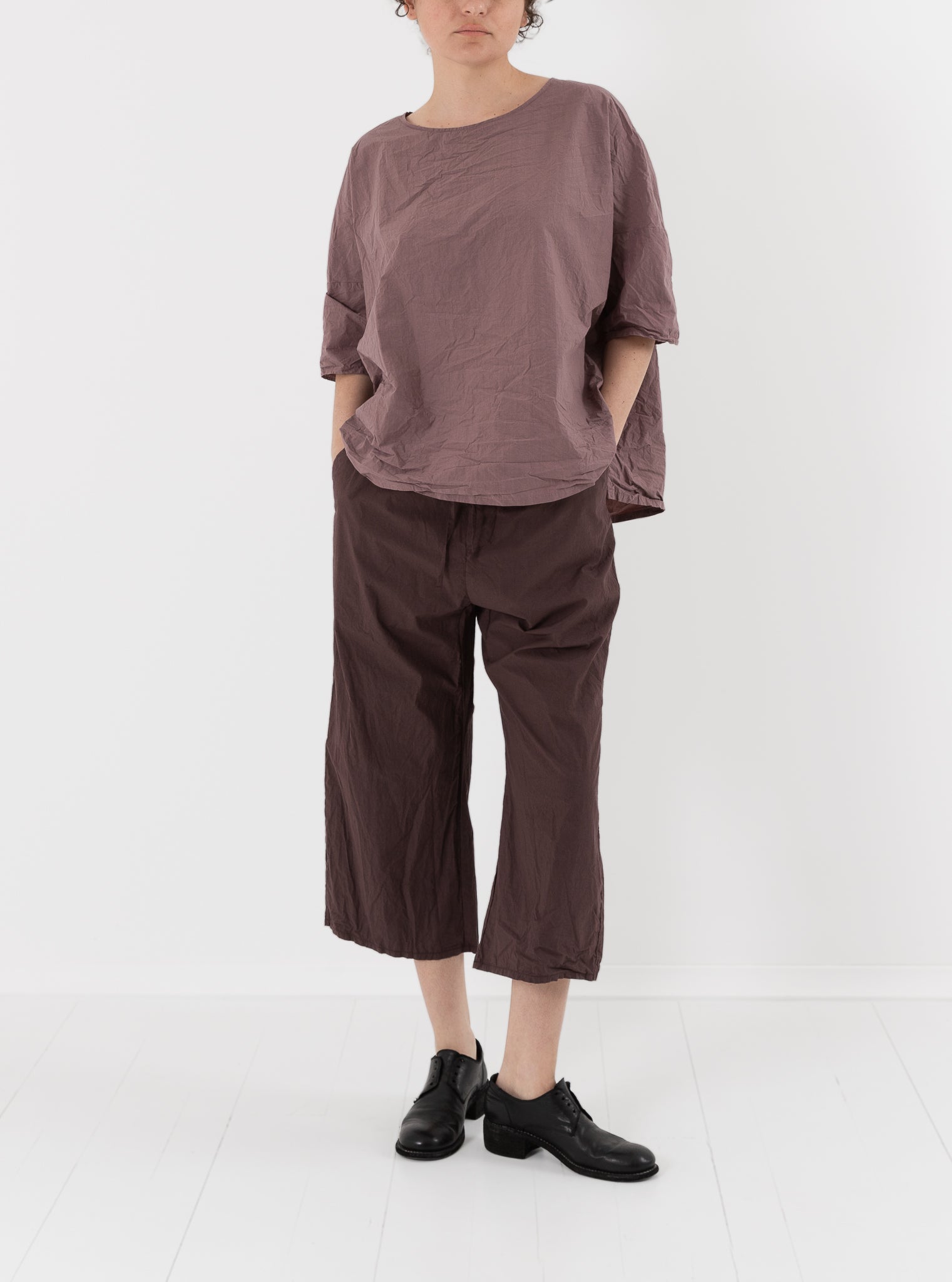 Album di Famiglia Wide & Short Trousers in Grape TC - ALBUM DI FAMIGLIA at Worthwhile - shop PANT