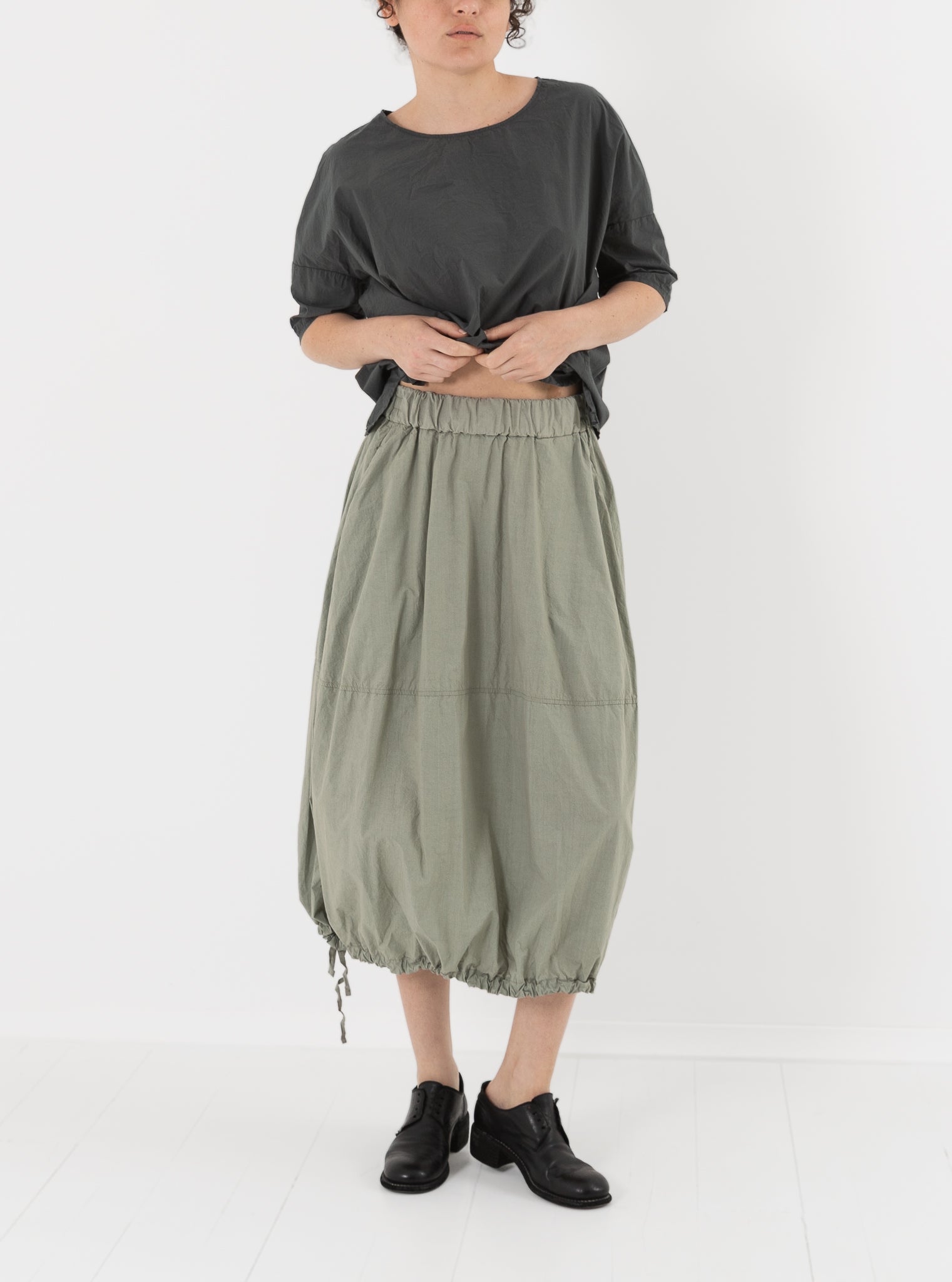 Album di Famiglia Balloon Skirt in Sage TC - ALBUM DI FAMIGLIA at Worthwhile - shop SKIRT
