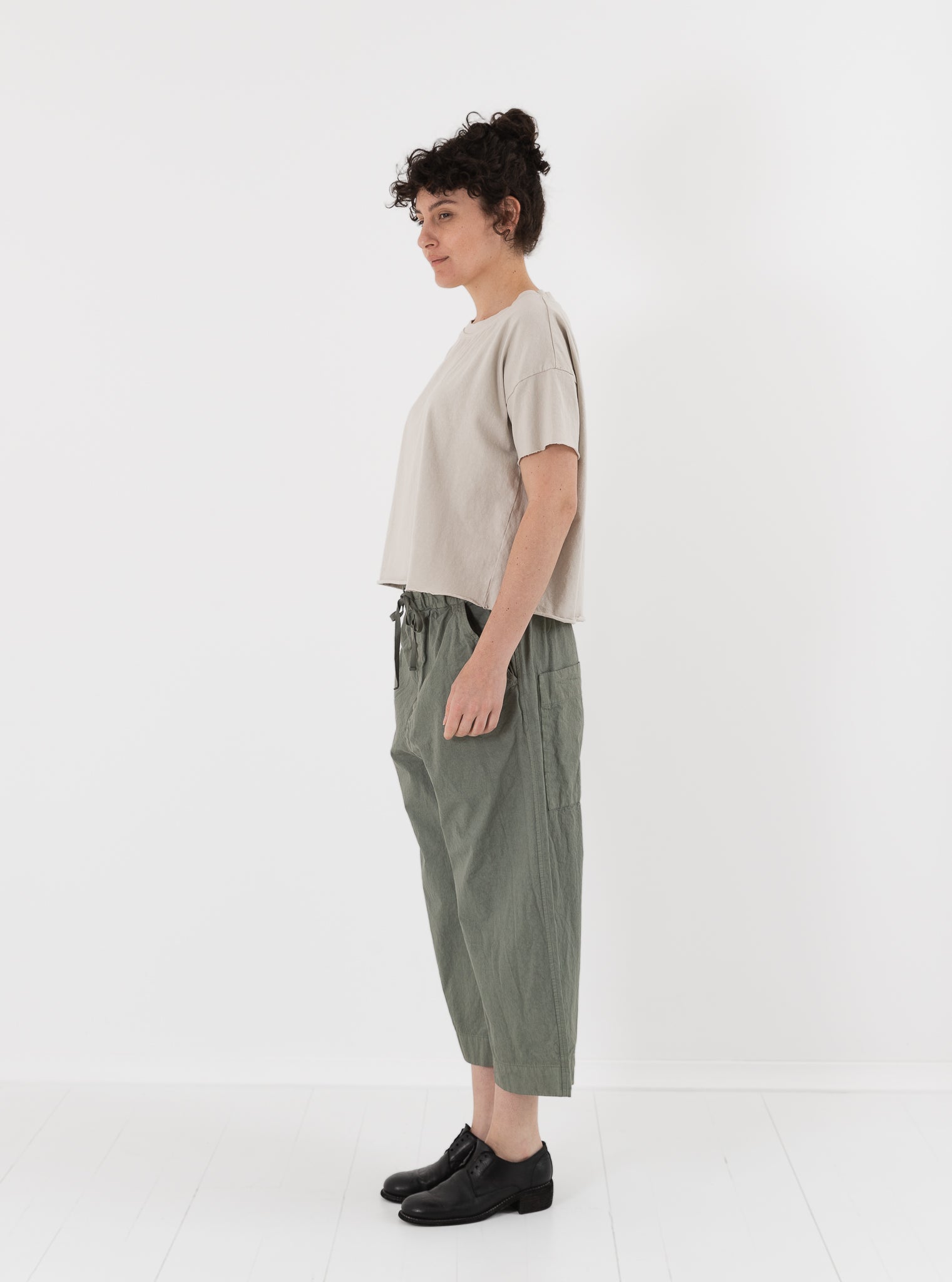 Album di Famiglia Wide & Short Trousers in Sage CC - ALBUM DI FAMIGLIA at Worthwhile - shop PANT