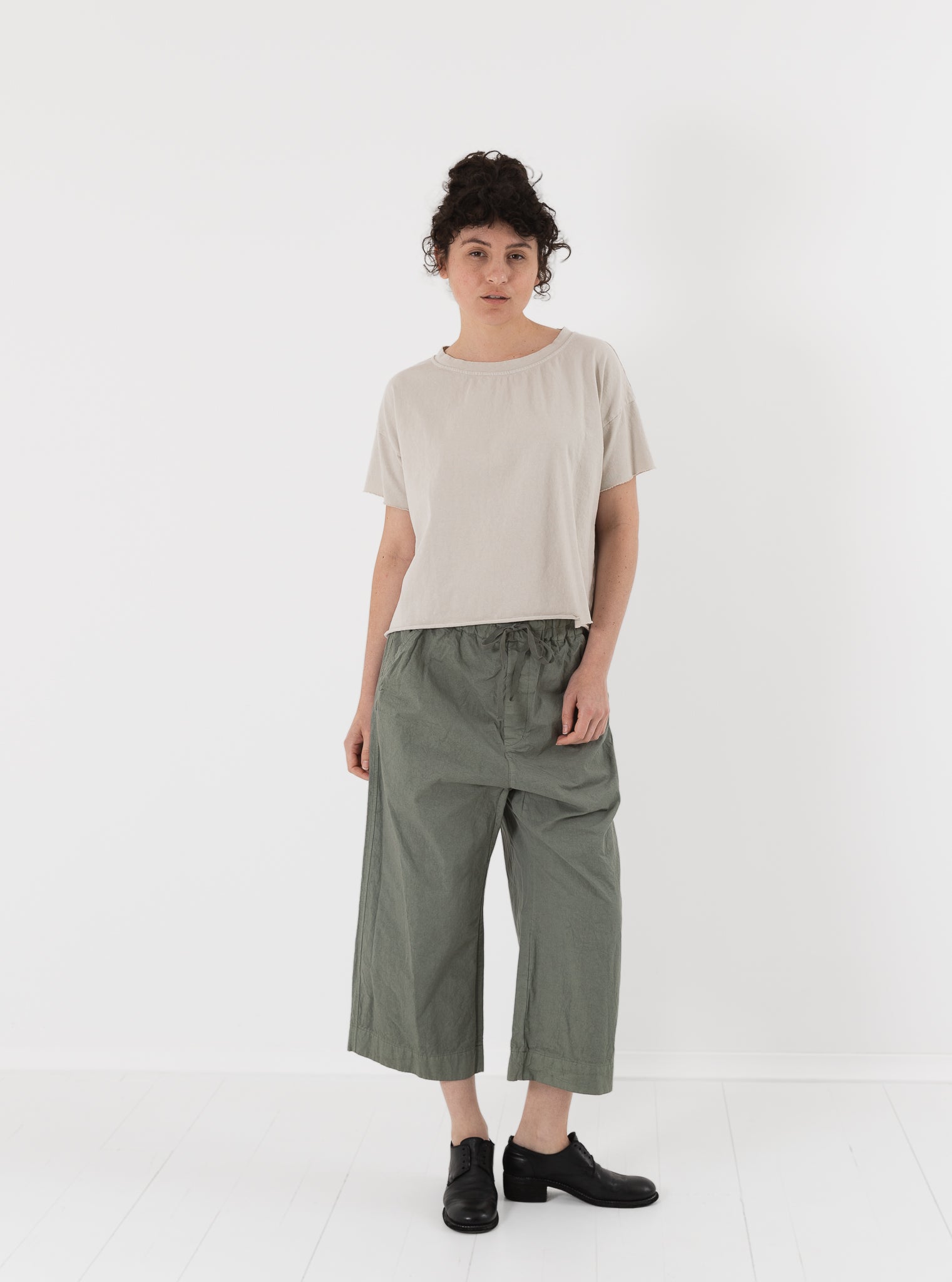 Album di Famiglia Wide & Short Trousers in Sage CC - ALBUM DI FAMIGLIA at Worthwhile - shop PANT