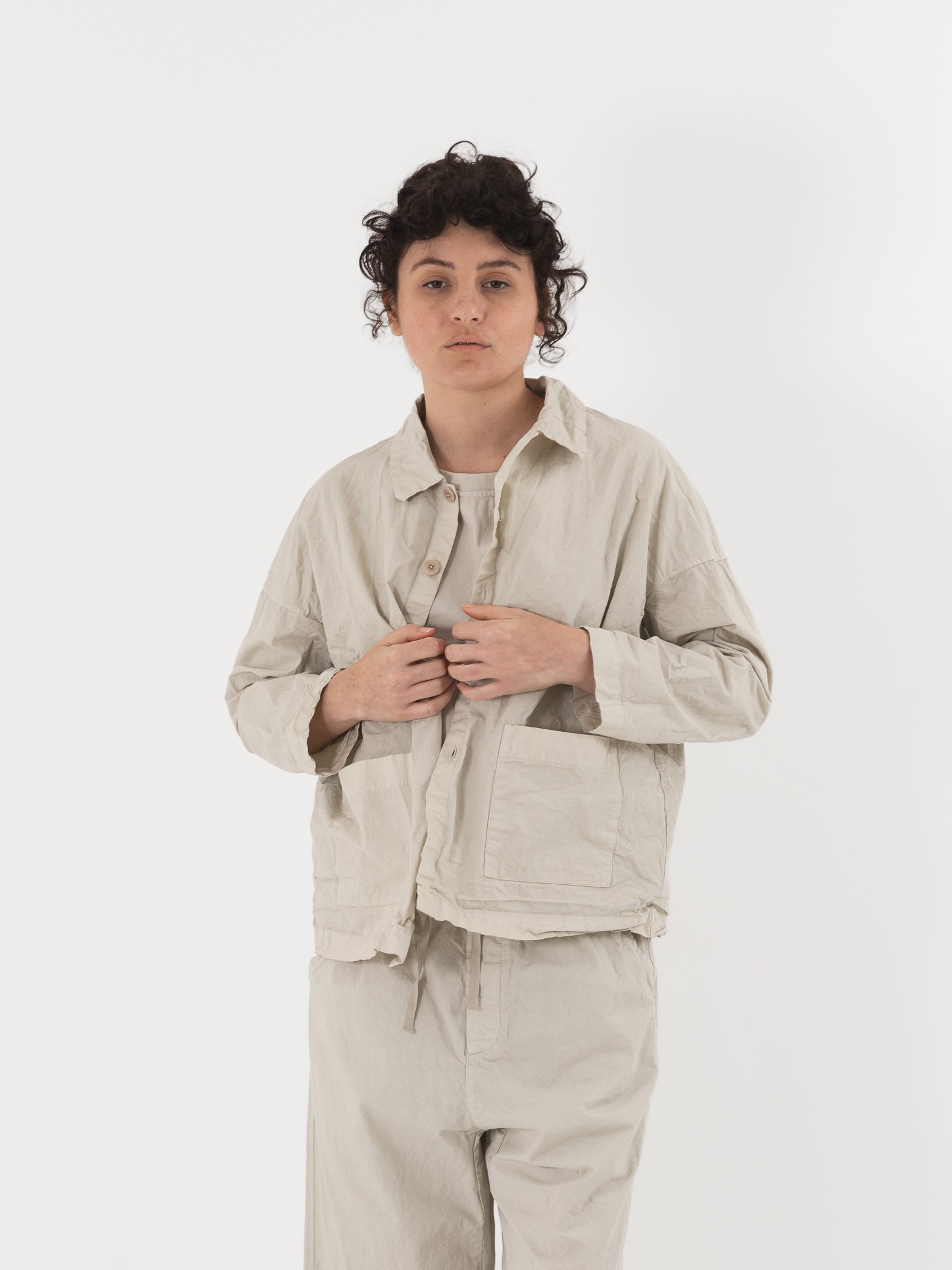 Album di Famiglia Over Shirt in Pebble CC - ALBUM DI FAMIGLIA at Worthwhile - shop JACKET