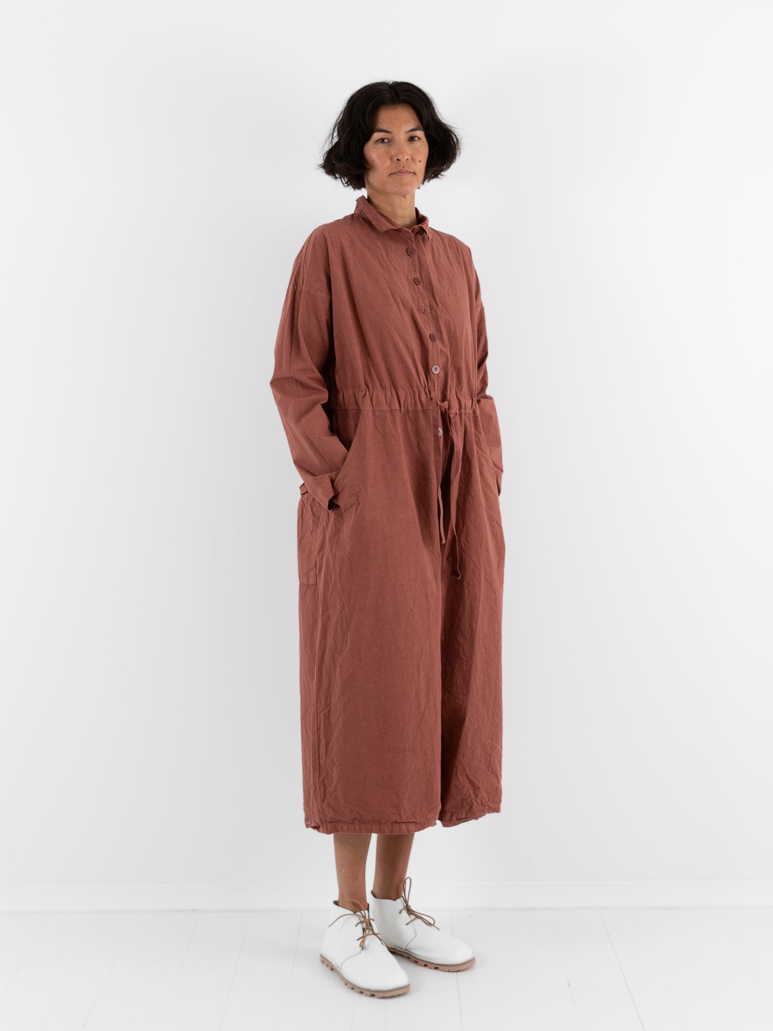 Album Di Famiglia Cargo Jumpsuit in Coral CC - ALBUM DI FAMIGLIA at Worthwhile - shop JUMPSUIT