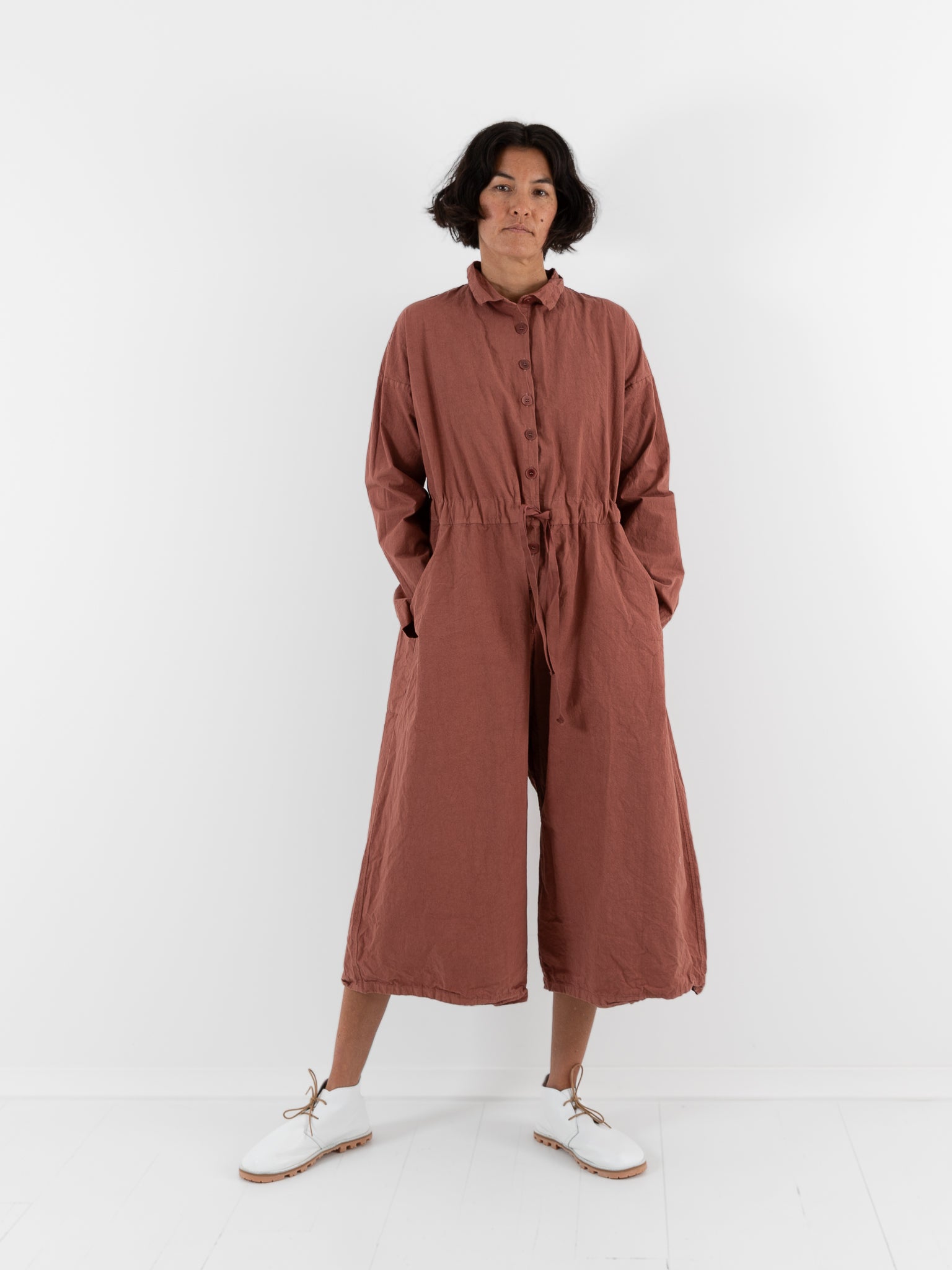 Album Di Famiglia Cargo Jumpsuit in Coral CC - ALBUM DI FAMIGLIA at Worthwhile - shop JUMPSUIT