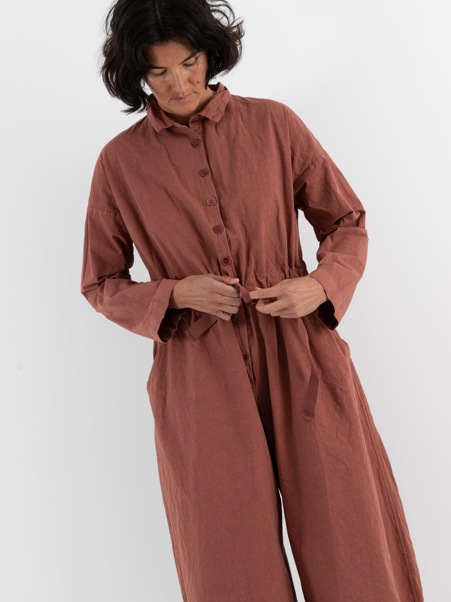 Album Di Famiglia Cargo Jumpsuit in Coral CC - ALBUM DI FAMIGLIA at Worthwhile - shop JUMPSUIT