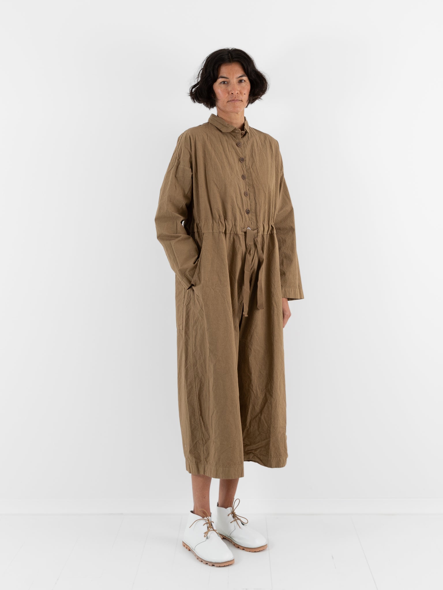 Album Di Famiglia Cargo Jumpsuit in Gold CC - ALBUM DI FAMIGLIA at Worthwhile - shop JUMPSUIT