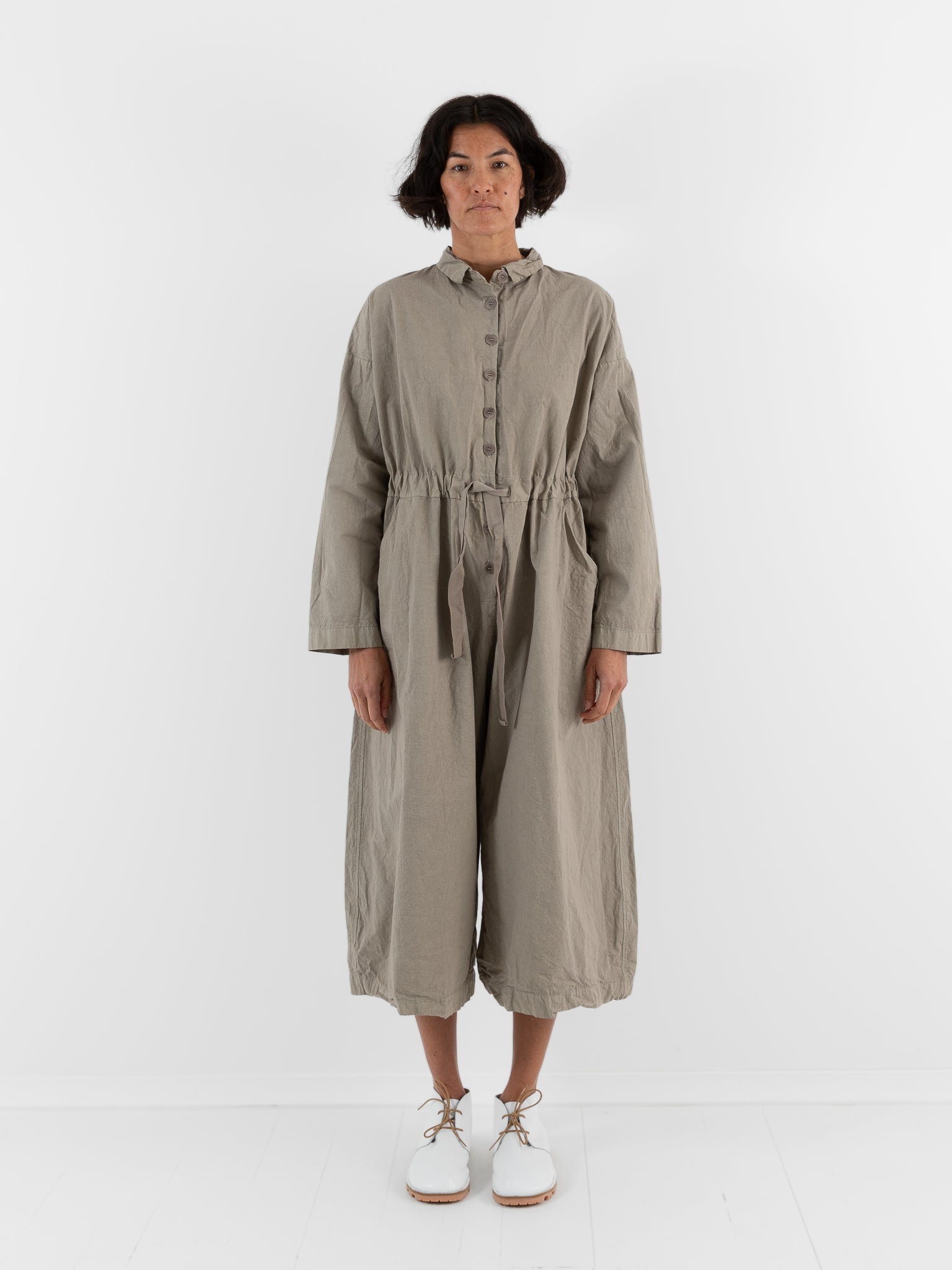 Album Di Famiglia Cargo Jumpsuit in Stone CC - ALBUM DI FAMIGLIA at Worthwhile - shop JUMPSUIT