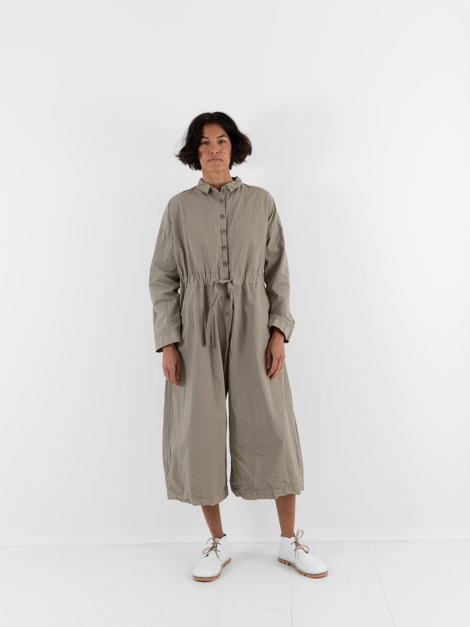 Album Di Famiglia Cargo Jumpsuit in Stone CC - ALBUM DI FAMIGLIA at Worthwhile - shop JUMPSUIT