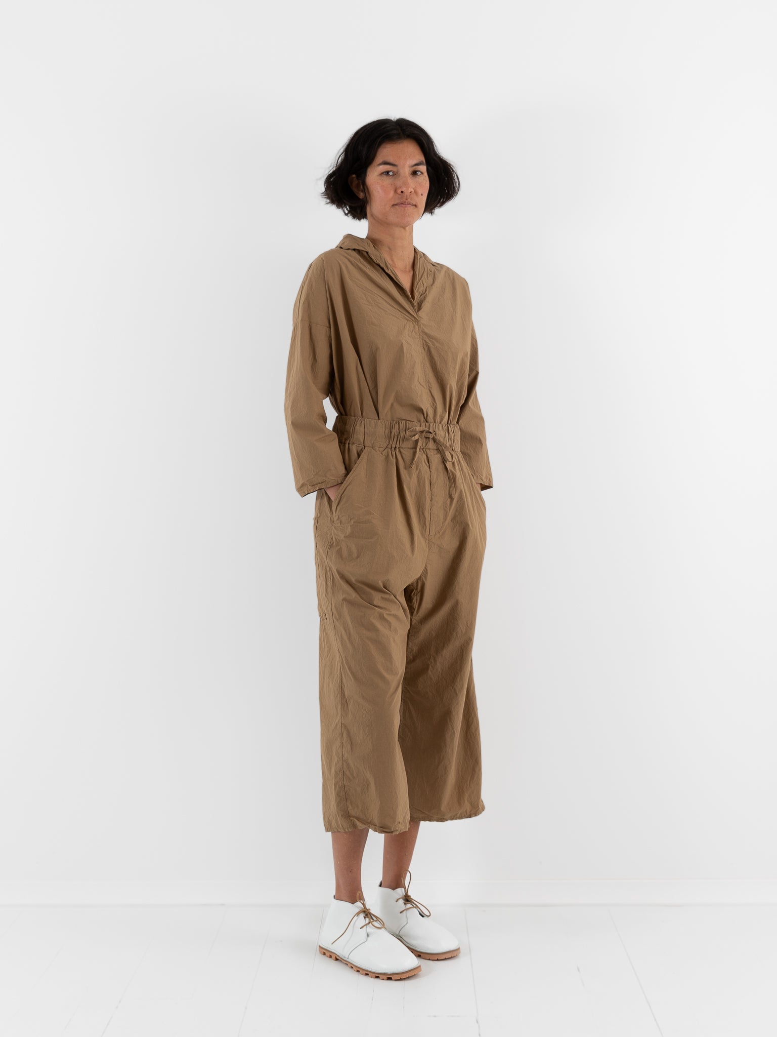 Album Di Famiglia Wide & Short Trousers in Gold TC - ALBUM DI FAMIGLIA at Worthwhile - shop PANT