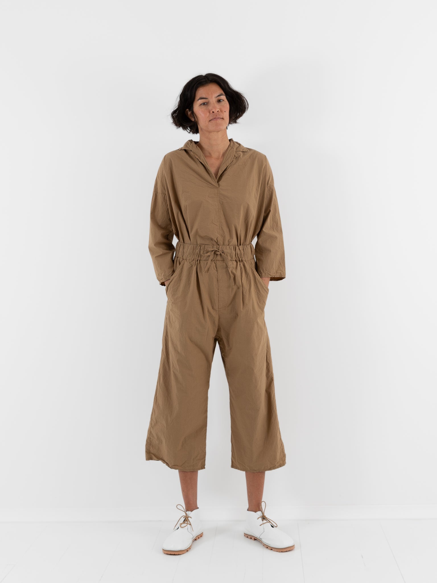 Album Di Famiglia Wide & Short Trousers in Gold TC - ALBUM DI FAMIGLIA at Worthwhile - shop PANT