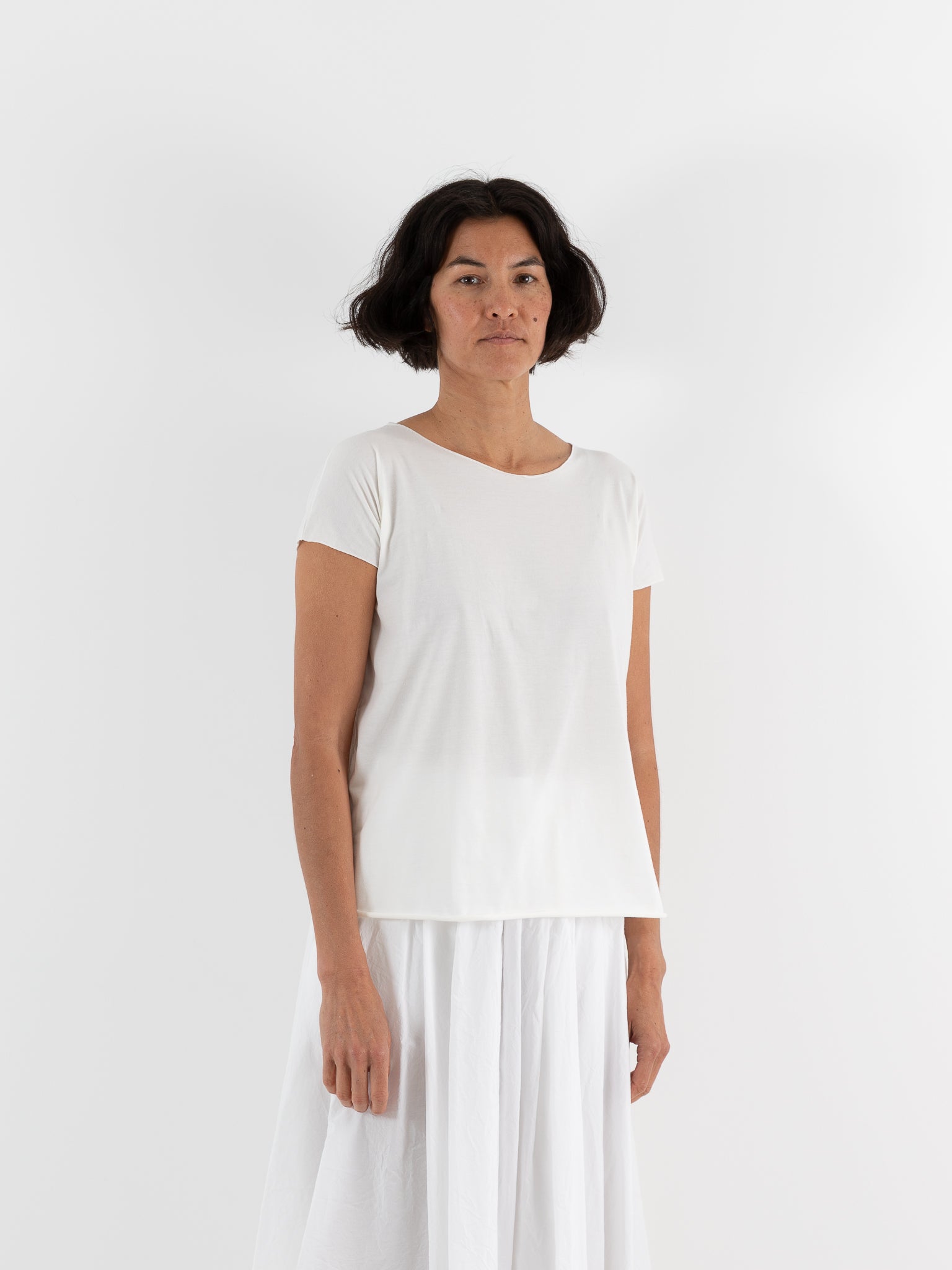 Album Di Famiglia Knit T-Shirt in Milk LJS - ALBUM DI FAMIGLIA at Worthwhile - shop TOP