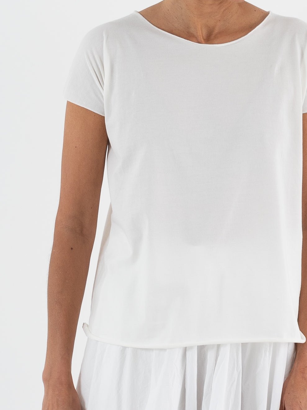 Album Di Famiglia Knit T-Shirt in Milk LJS - ALBUM DI FAMIGLIA at Worthwhile - shop TOP