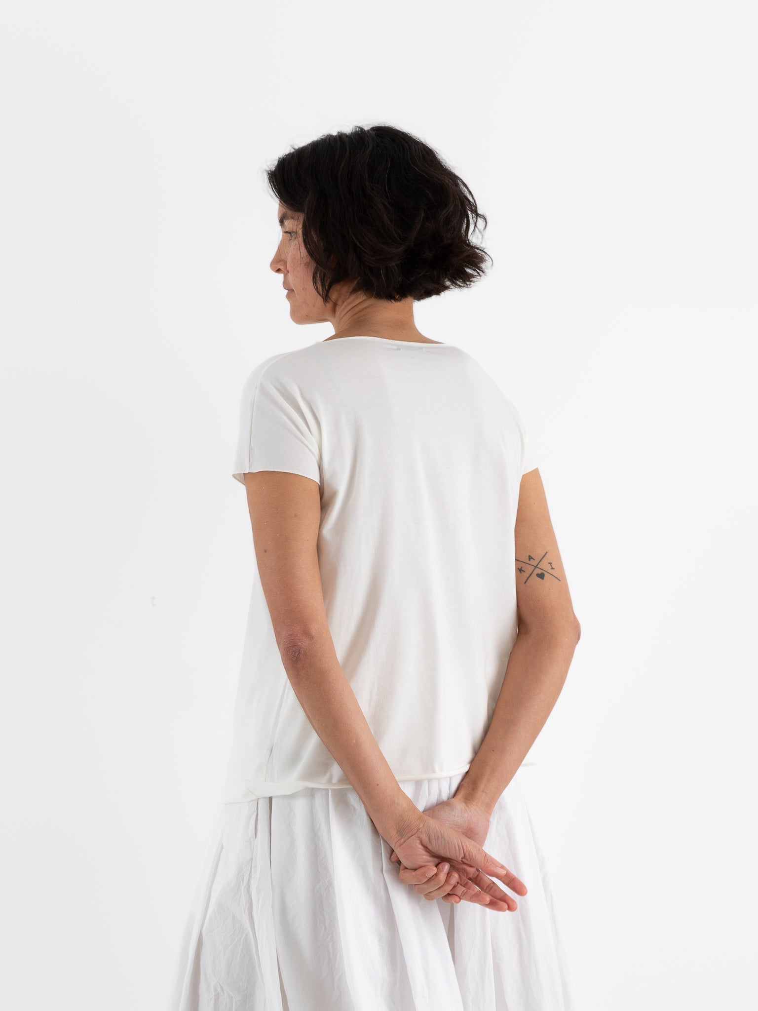 Album Di Famiglia Knit T-Shirt in Milk LJS - ALBUM DI FAMIGLIA at Worthwhile - shop TOP