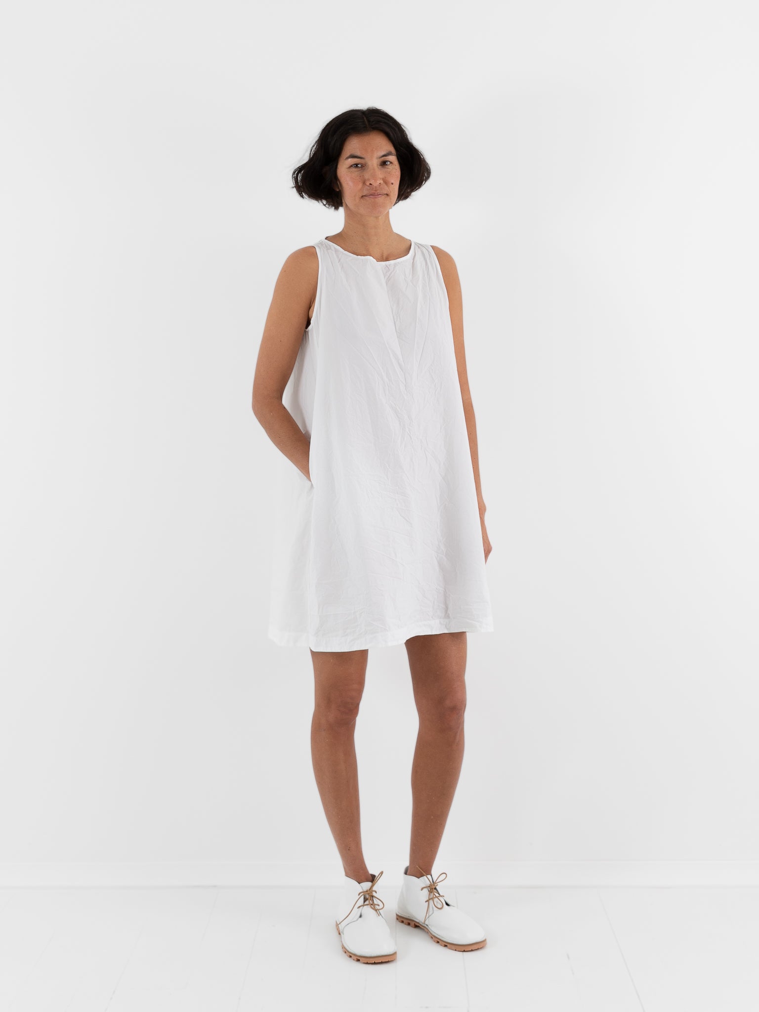 Album Di Famiglia Sleeveless Tunic in Milk TC - ALBUM DI FAMIGLIA at Worthwhile - shop TOP