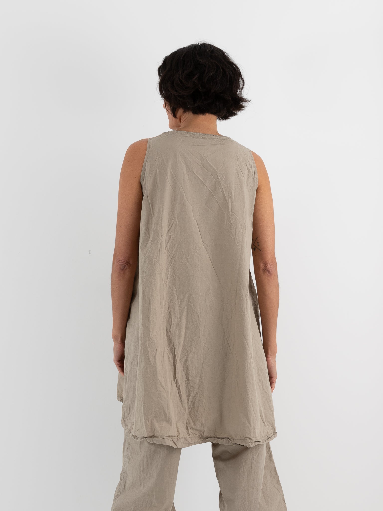 Album Di Famiglia Sleeveless Tunic in Stone TC - ALBUM DI FAMIGLIA at Worthwhile - shop TOP