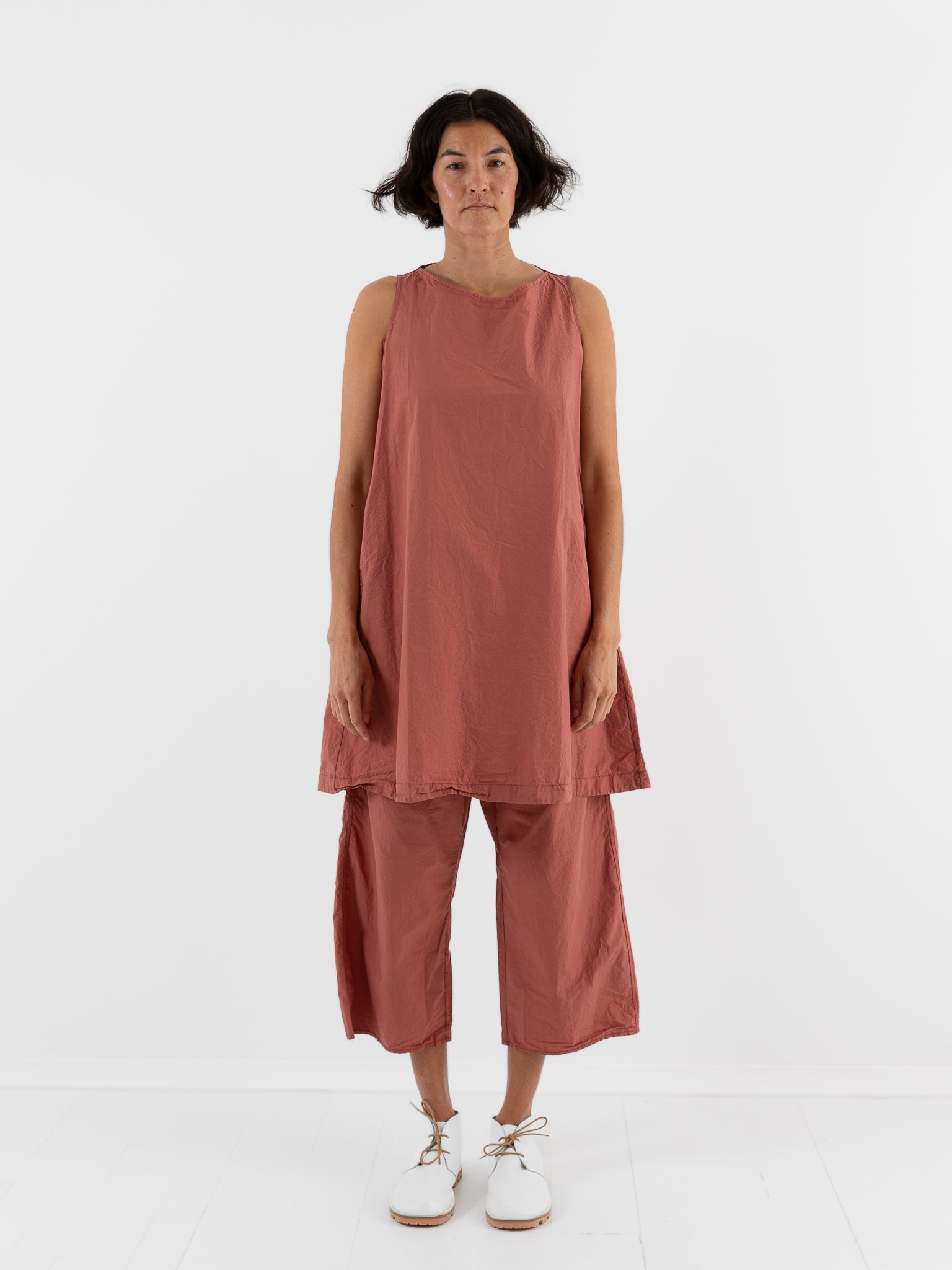 Album Di Famiglia Sleeveless Tunic in Coral TC - ALBUM DI FAMIGLIA at Worthwhile - shop TOP