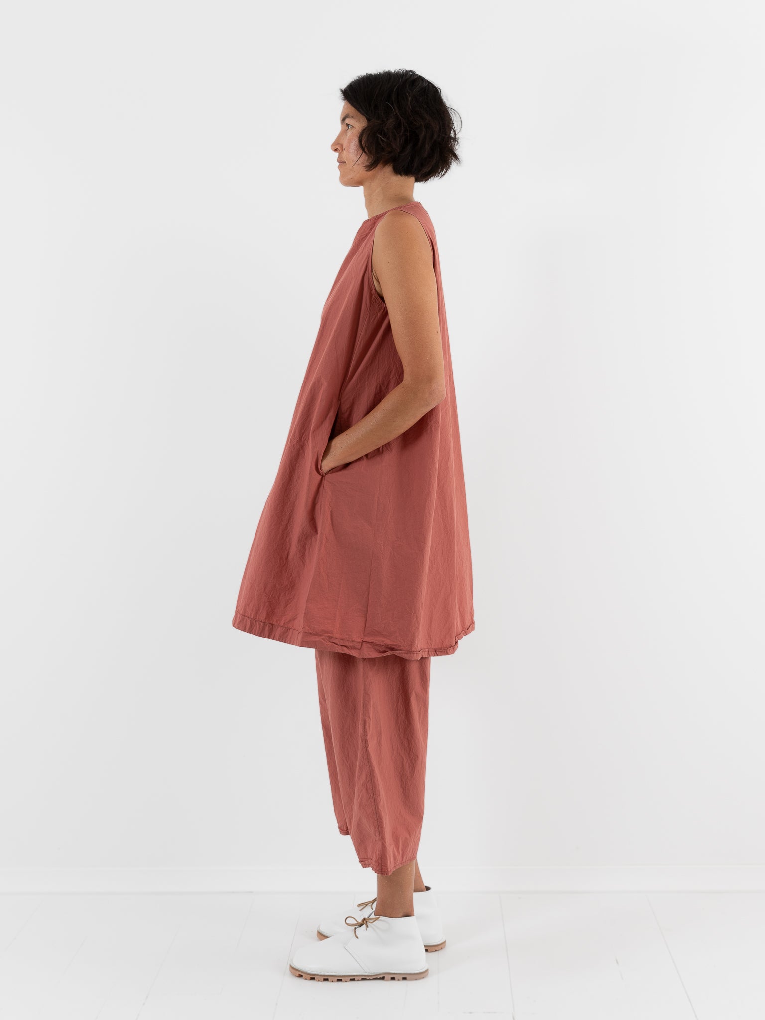 Album Di Famiglia Sleeveless Tunic in Coral TC - ALBUM DI FAMIGLIA at Worthwhile - shop TOP