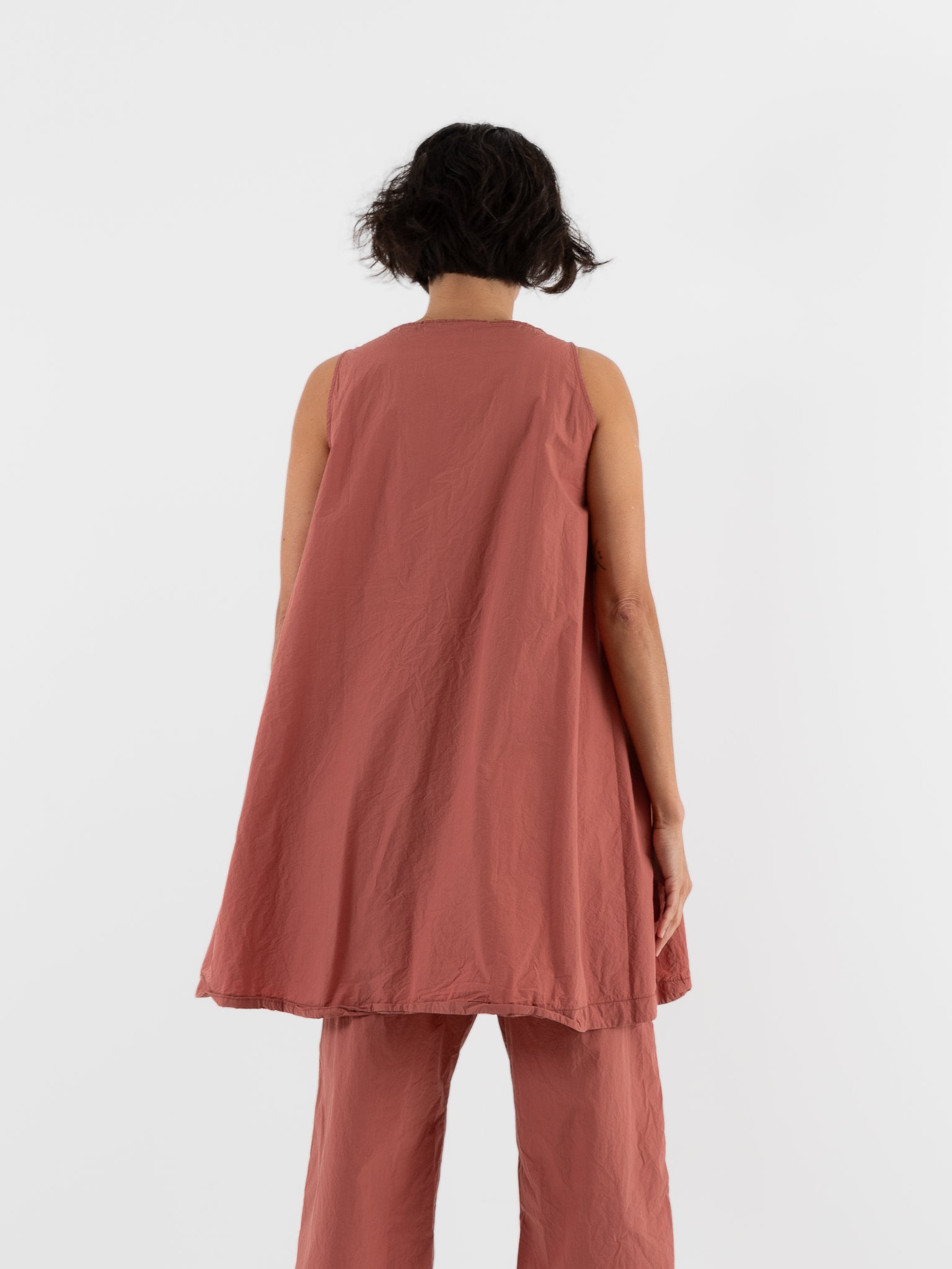 Album Di Famiglia Sleeveless Tunic in Coral TC - ALBUM DI FAMIGLIA at Worthwhile - shop TOP