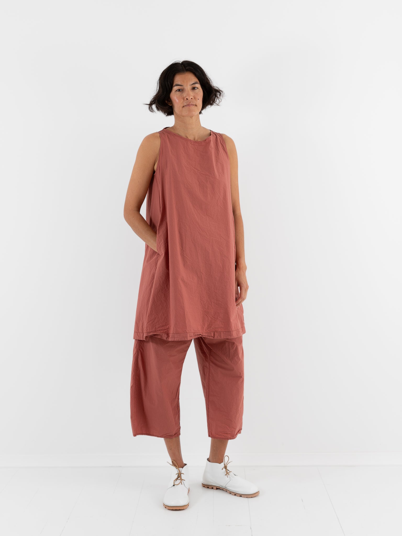 Album Di Famiglia Sleeveless Tunic in Coral TC - ALBUM DI FAMIGLIA at Worthwhile - shop TOP