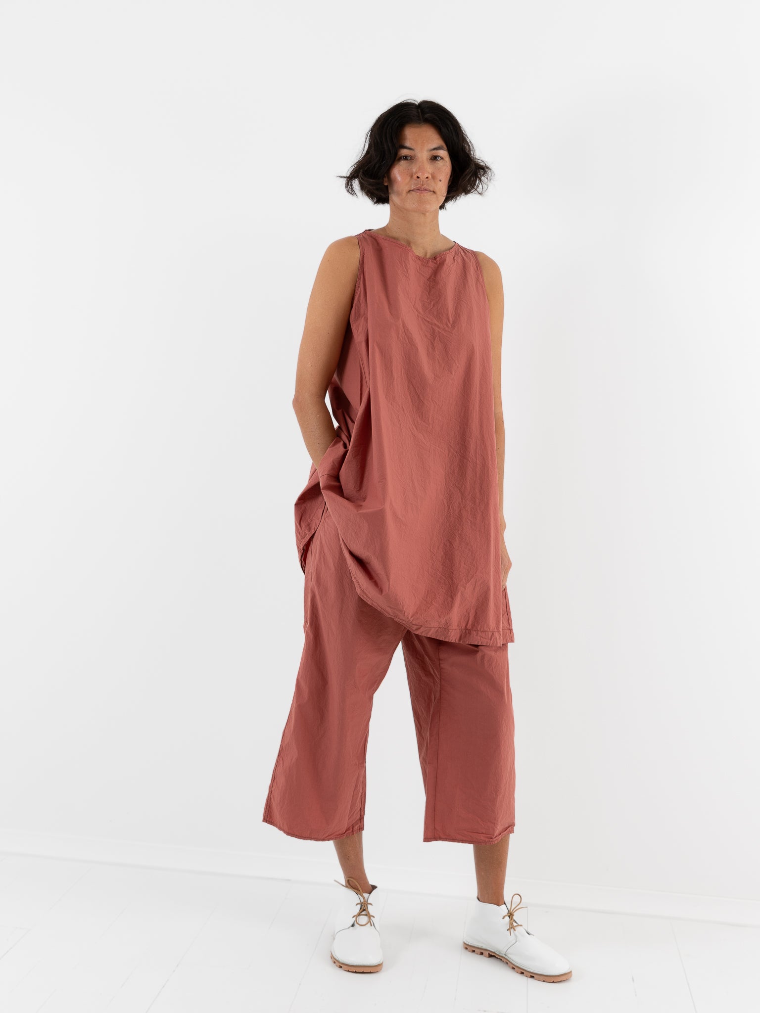 Album Di Famiglia Sleeveless Tunic in Coral TC - ALBUM DI FAMIGLIA at Worthwhile - shop TOP