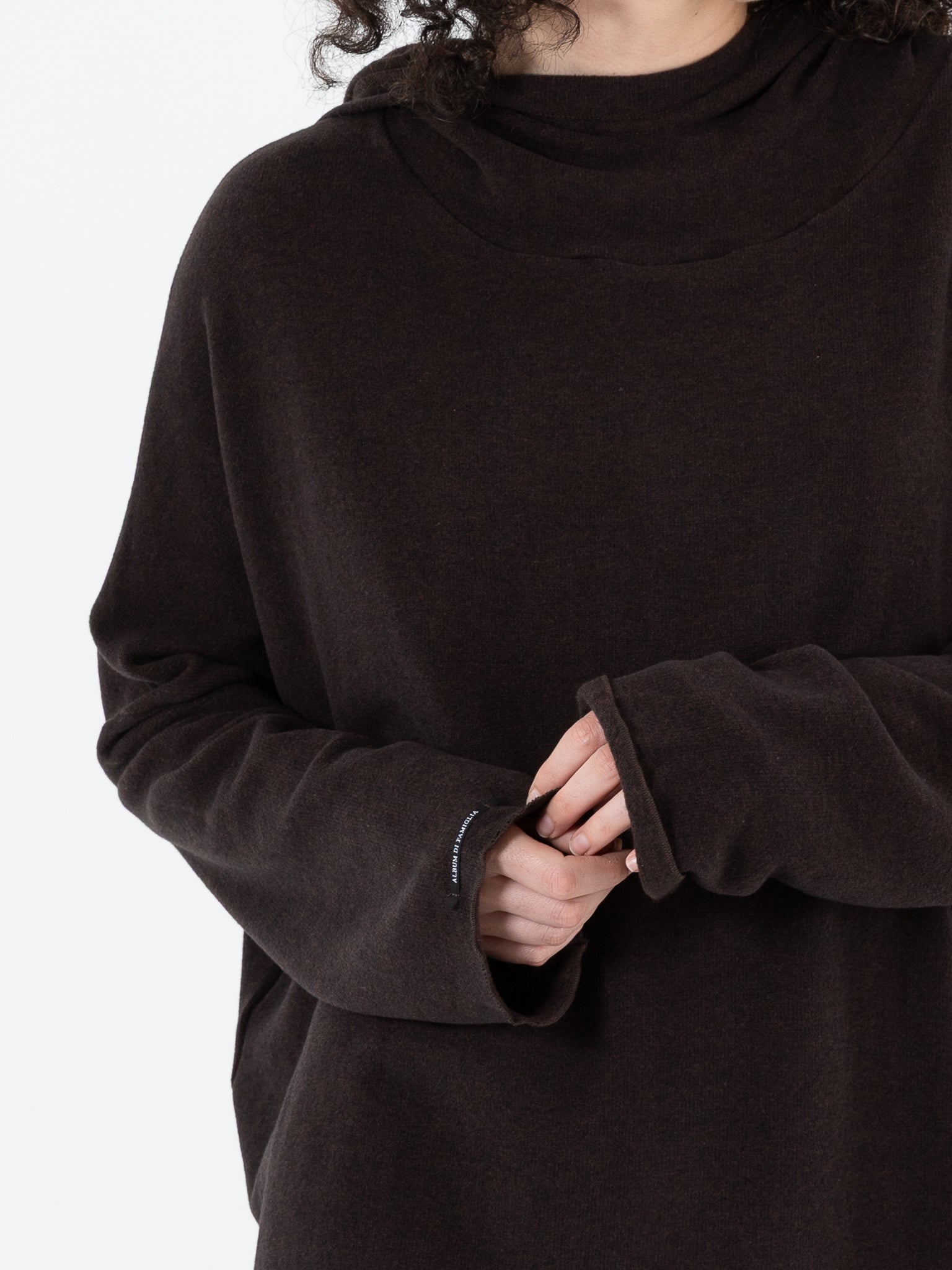 Album Di Famiglia Big Big Hoodie in Chocolate JP - ALBUM DI FAMIGLIA at Worthwhile - shop TOP