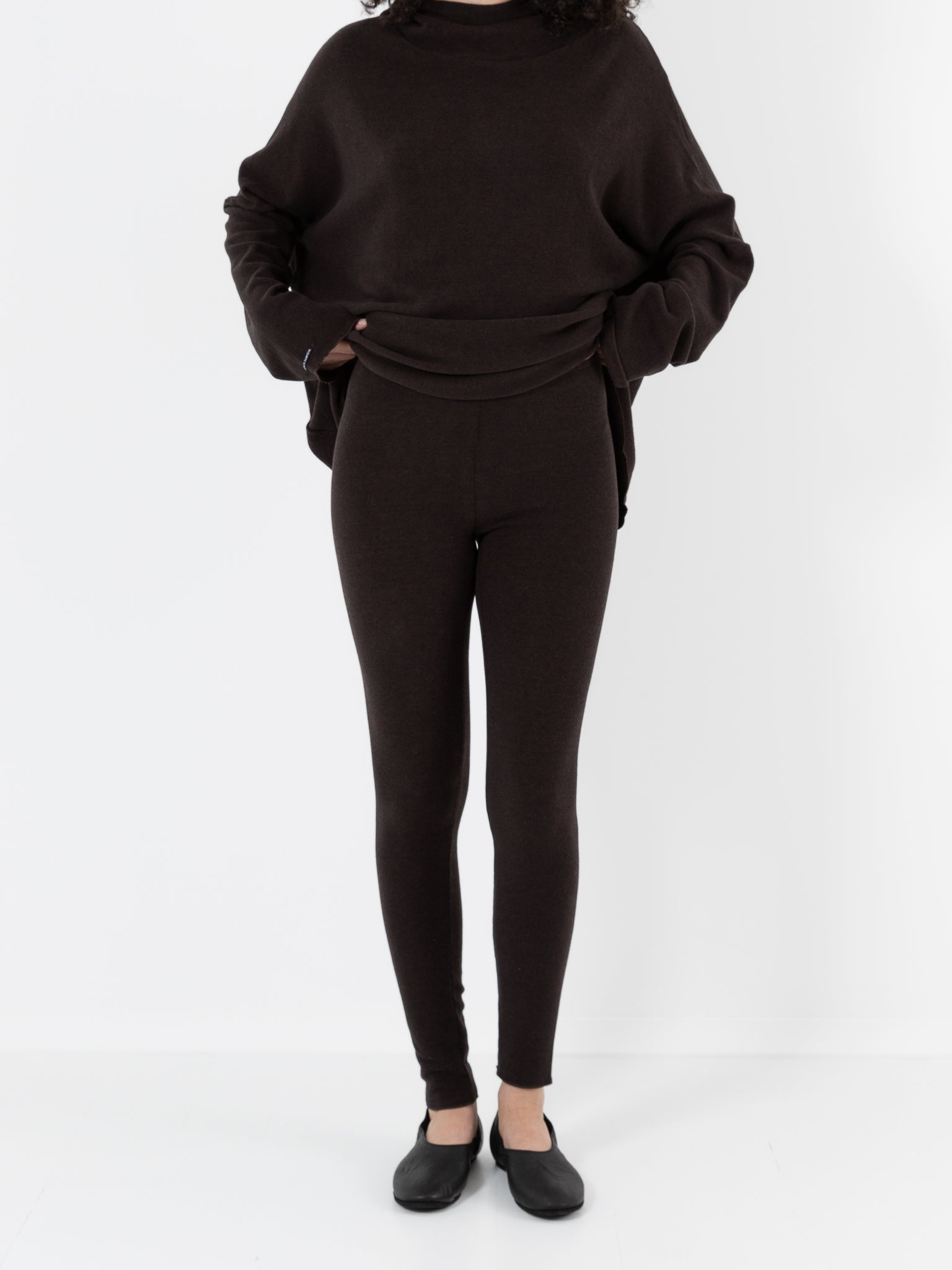 Album Di Famiglia Legging in Chocolate JP - ALBUM DI FAMIGLIA at Worthwhile - shop LEGGINGS