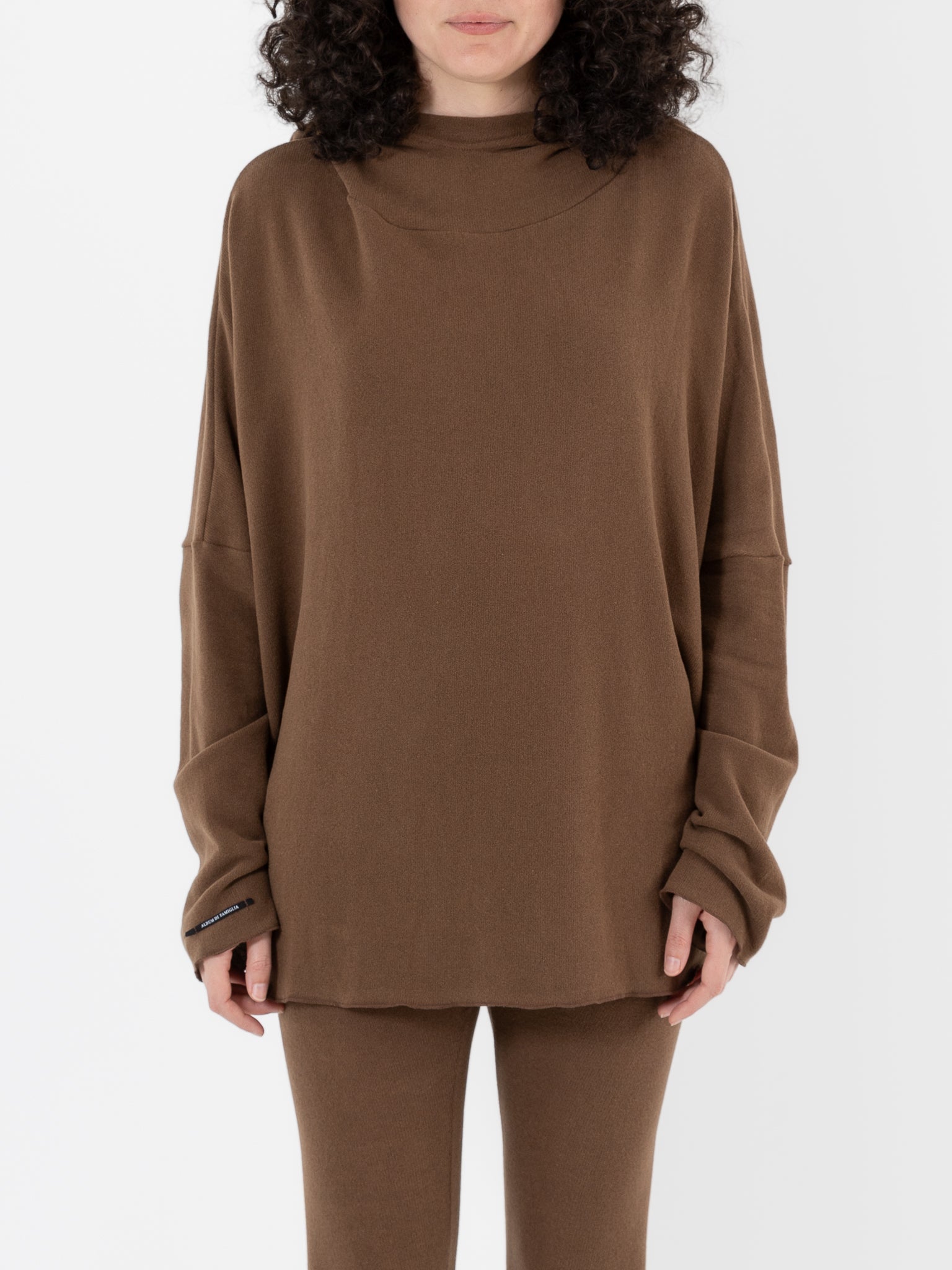 Album Di Famiglia Big Big Hoodie in Chestnut JP - ALBUM DI FAMIGLIA at Worthwhile - shop TOP