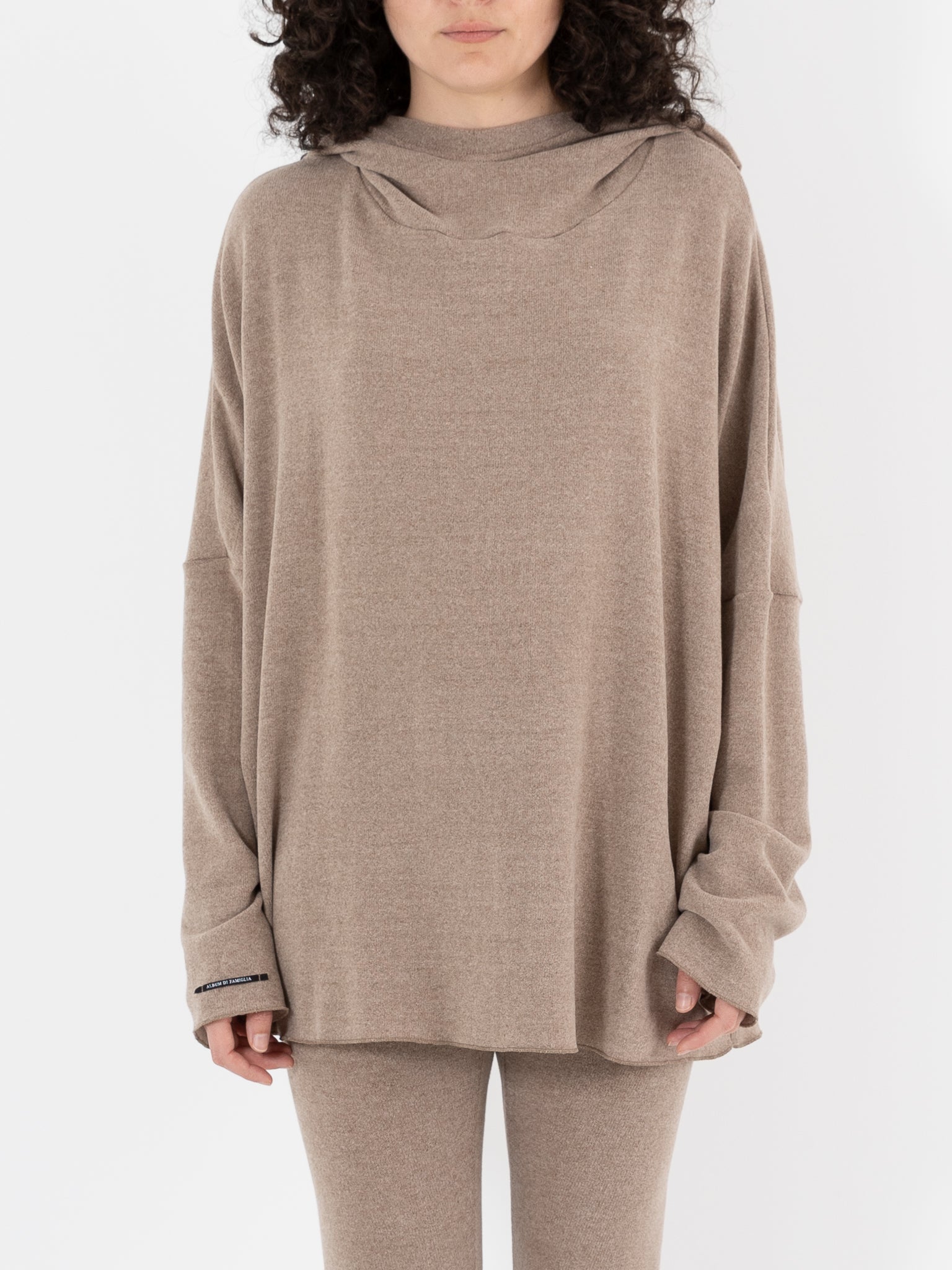 Album Di Famiglia Big Big Hoodie in Marron Glace JP - ALBUM DI FAMIGLIA at Worthwhile - shop TOP